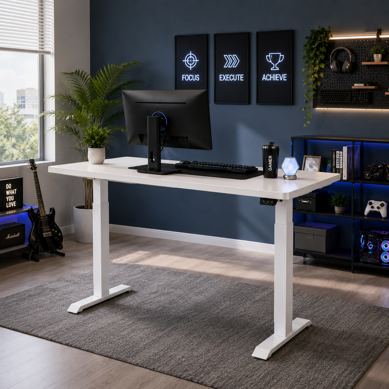ZY-02 2-Stage Dual Motor Electric Standing Desk with Memory Presets and Commercial Office Workstation Solution