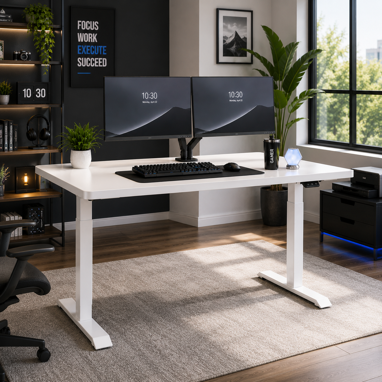 ZY-02 2-Stage Dual Motor Lift Table with Anti Collision System for Open Plan Offices