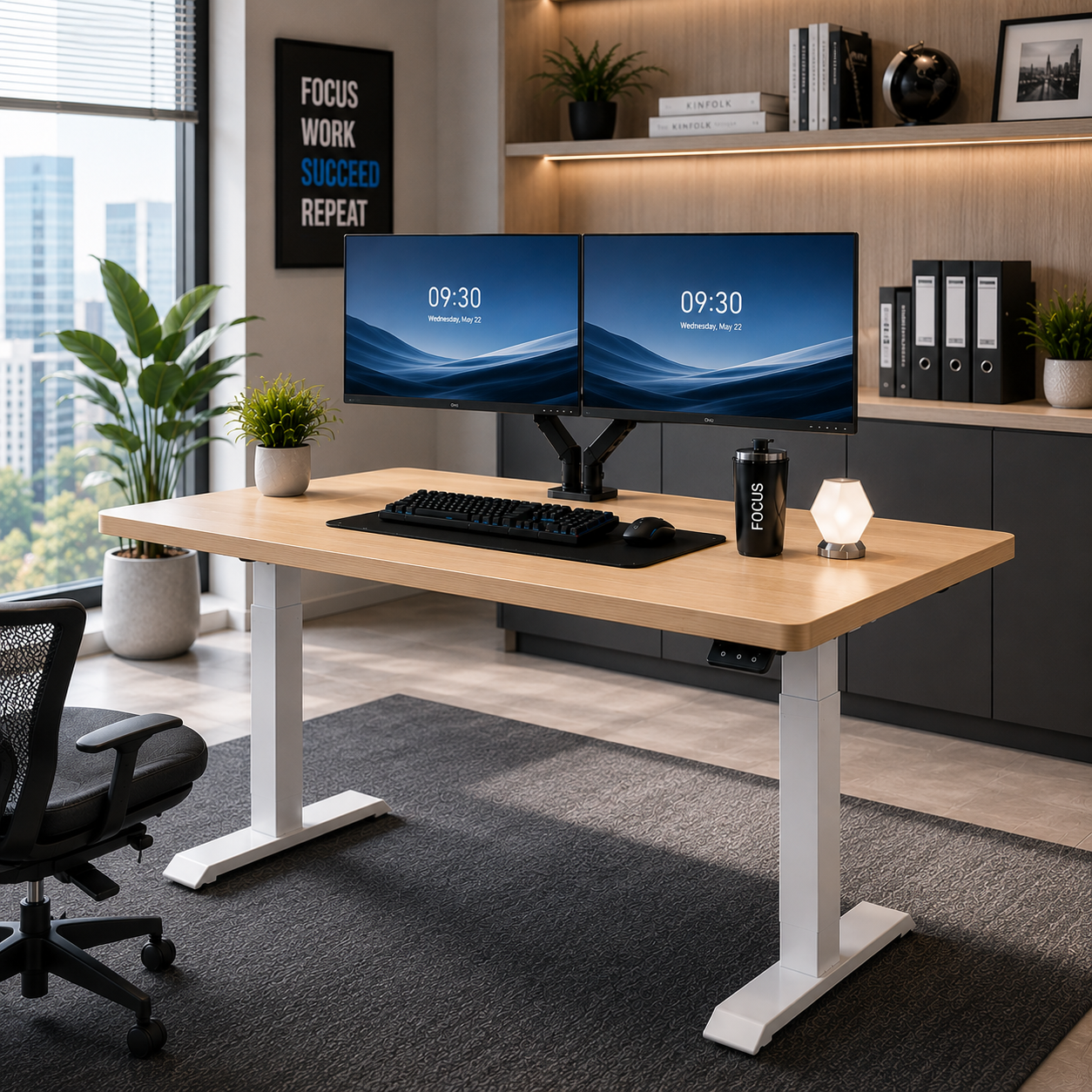 ZY-02 2-Stage Dual Motor Adjustable Workstation Desk with Fast Lifting Speed for B2B Projects