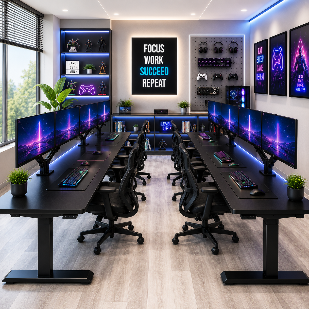 ZY-02 2-Stage Dual Motor Sit Stand Desk with Heavy Duty Frame for Commercial Workspace Projects