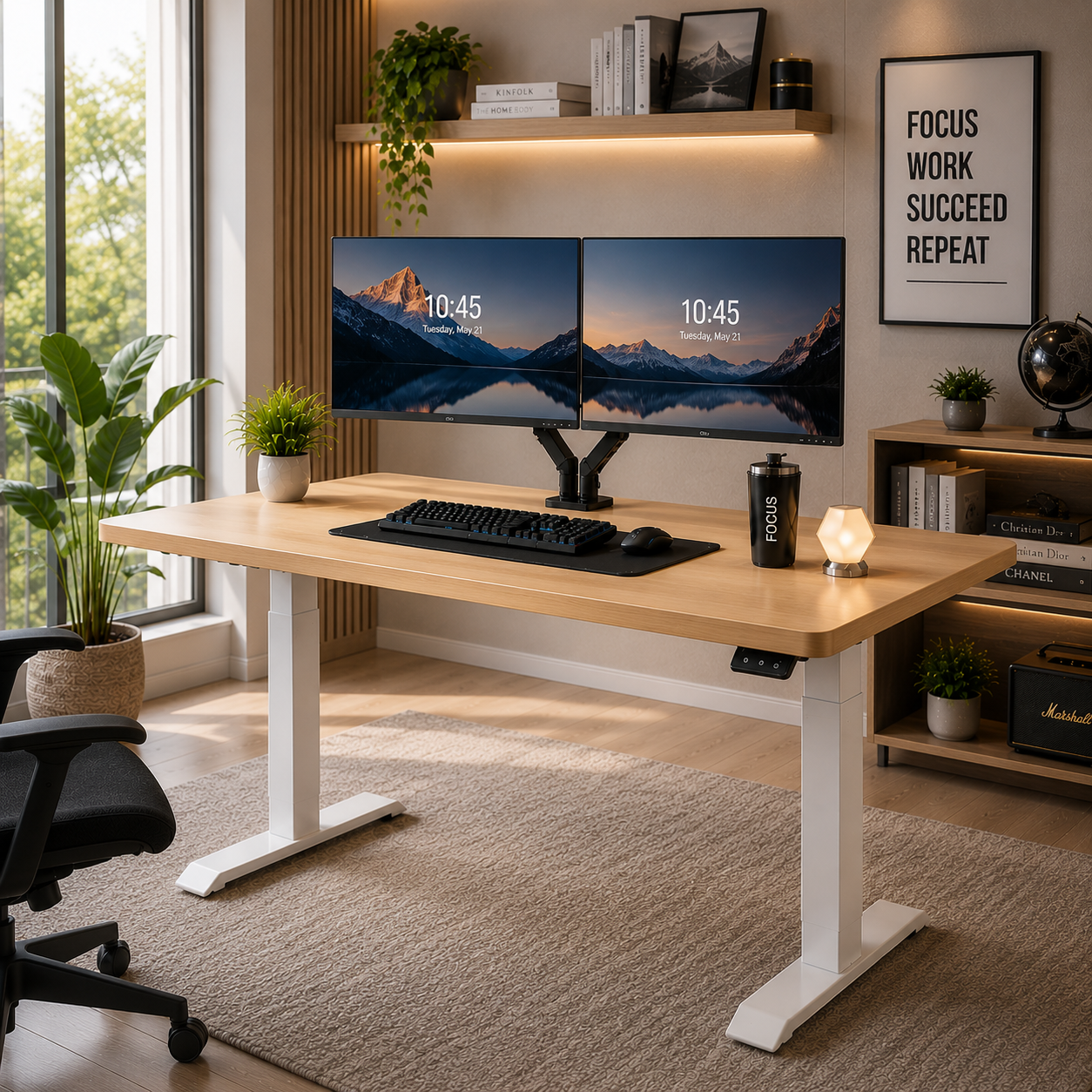 ZY-02 2-Stage Dual Motor Sit Stand Office Desk with Quiet Operation for Executive Environments