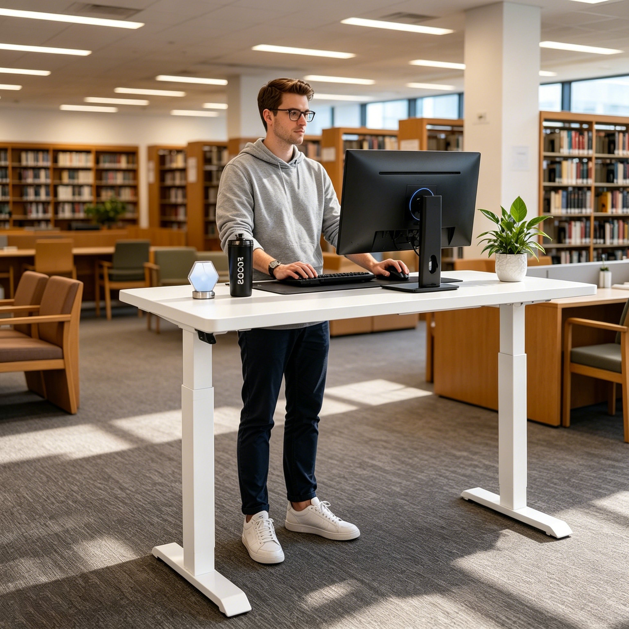 ZY-02 2-Stage Dual Motor Computer Work Desk with Heavy Load Performance for Technology Offices