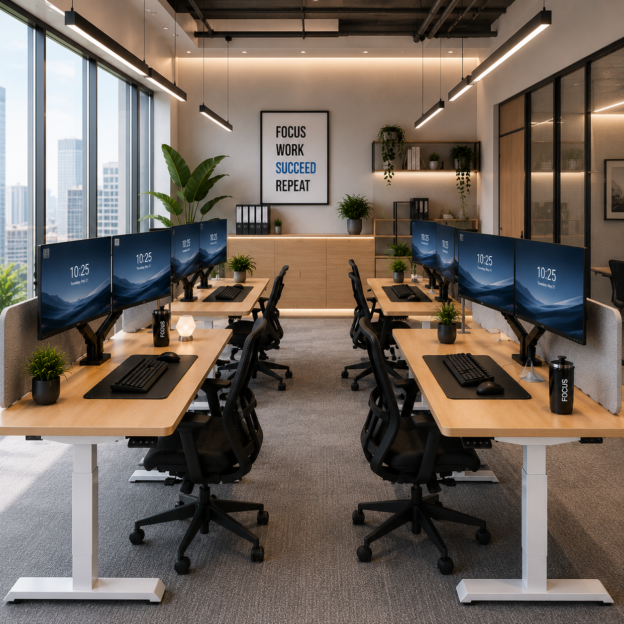 ZY-02 2-Stage Dual Motor Workplace Standing Desk with Smooth Synchronization for Coworking Hubs
