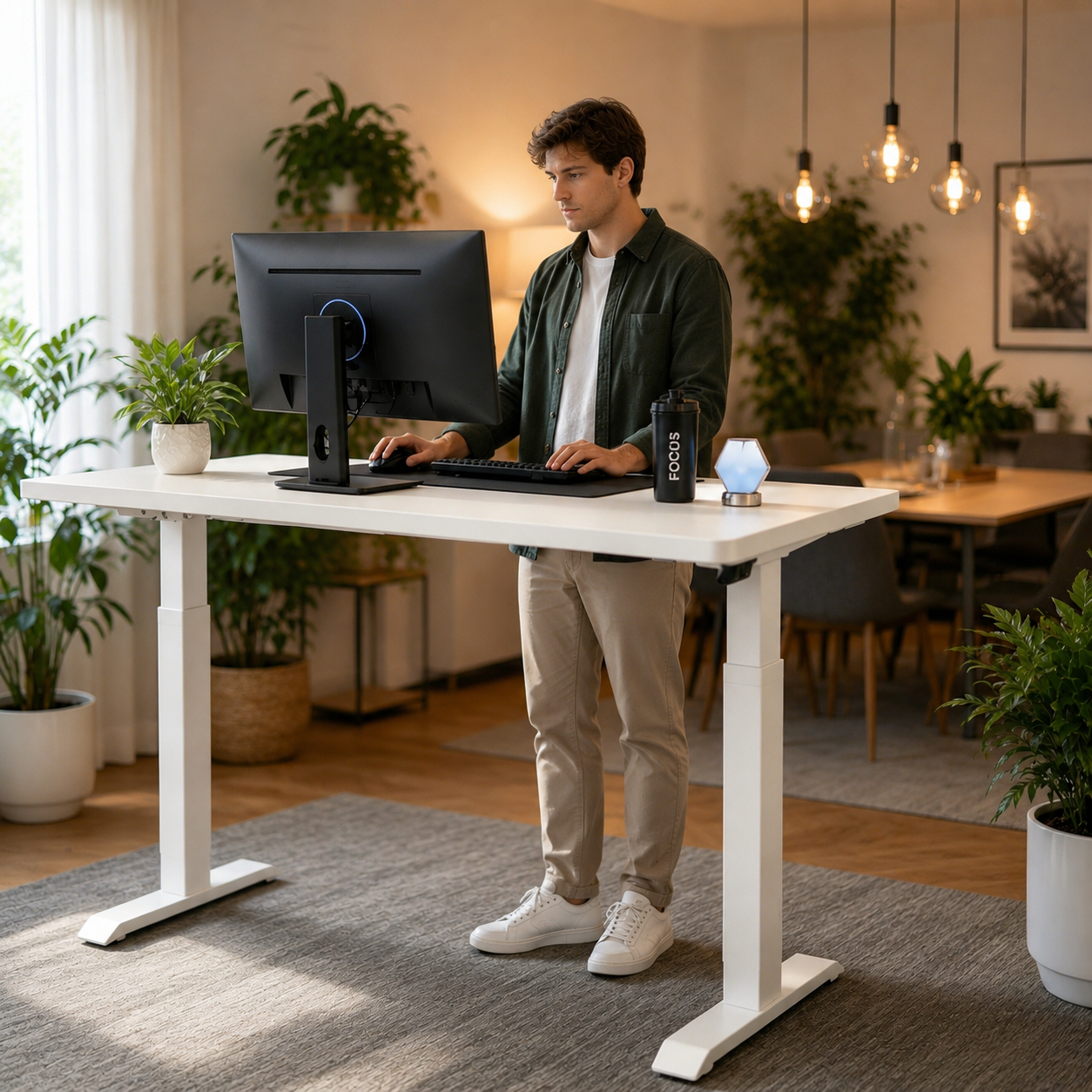 ZY-02 2-Stage Dual Motor Professional Standing Work Table with Ergonomic Design for Corporate Procurement