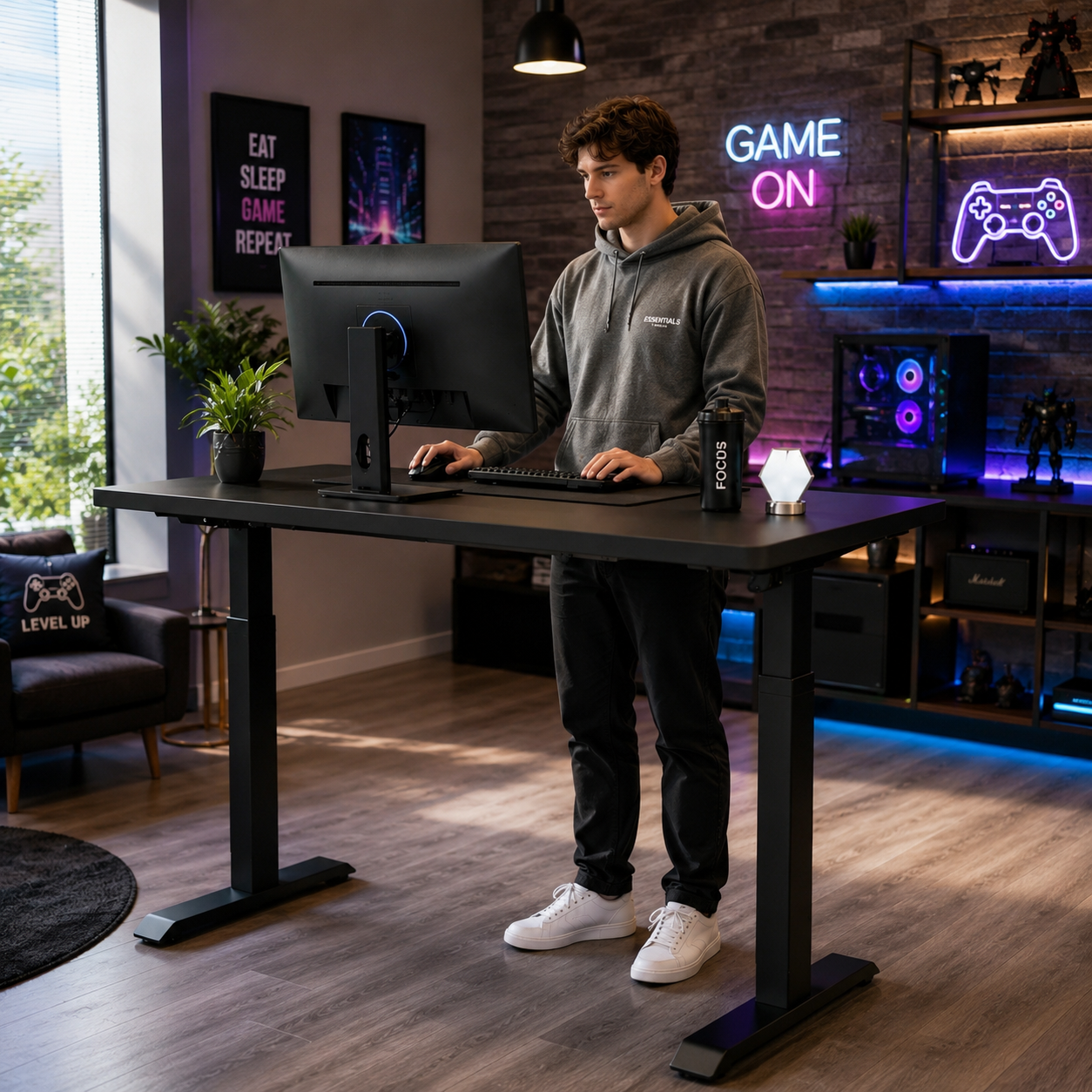 ZY-02 Electric Dual Motor Standing Desk with Anti Collision Protection for Open Plan Offices