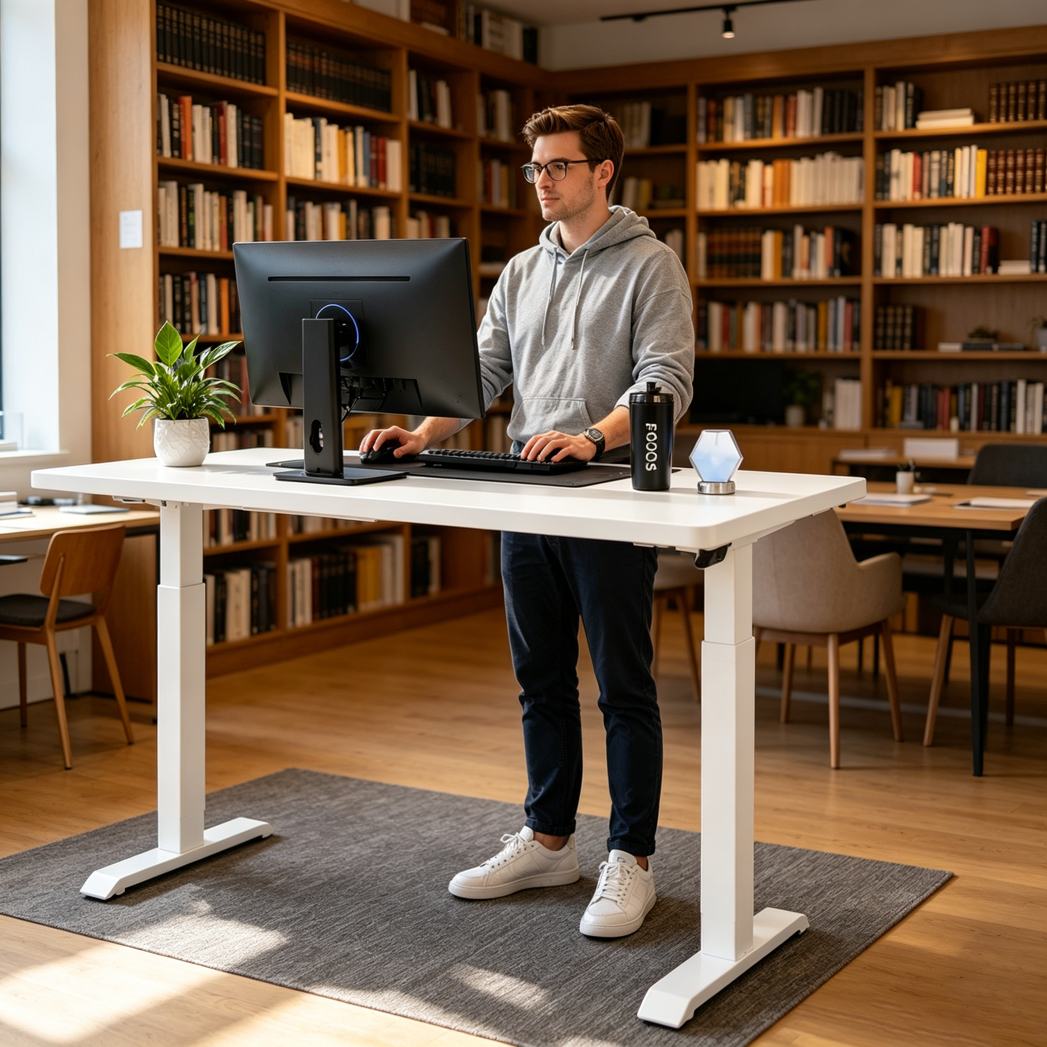 ZY-02 Ergonomic Dual Motor Sit Stand Work Desk with Stable Steel Frame for Enterprise Offices
