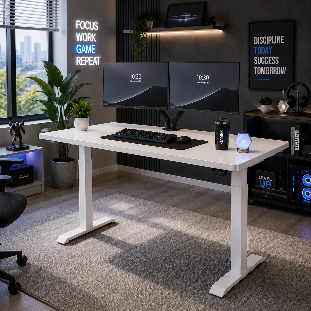 ZY-02 Commercial Dual Motor Height Rising Desk with Smooth Adjustment for Shared Offices