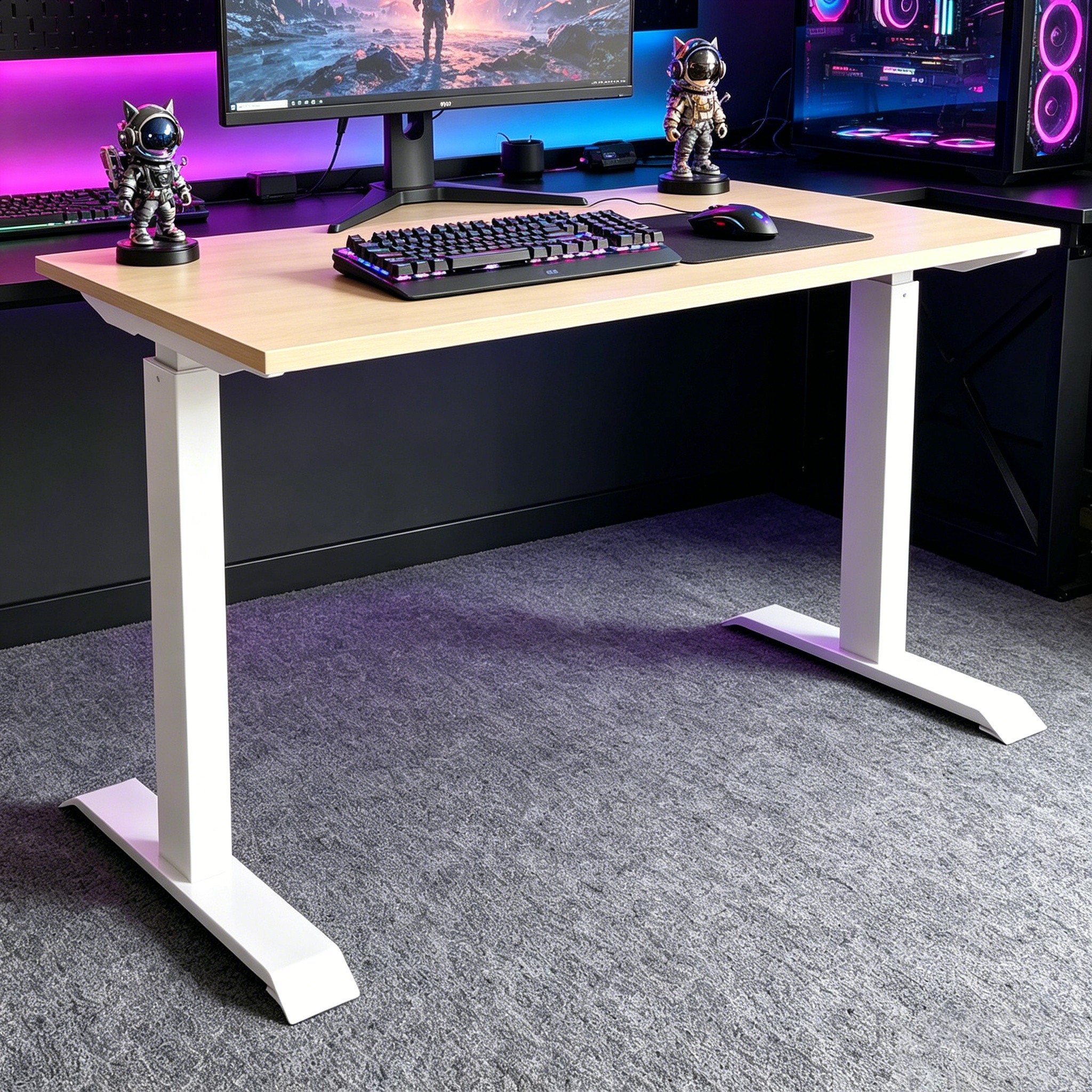 ZY-02 Dual Motor Electric Sit Stand Desk 2-Stage Adjustable Table with Memory Presets for Offices