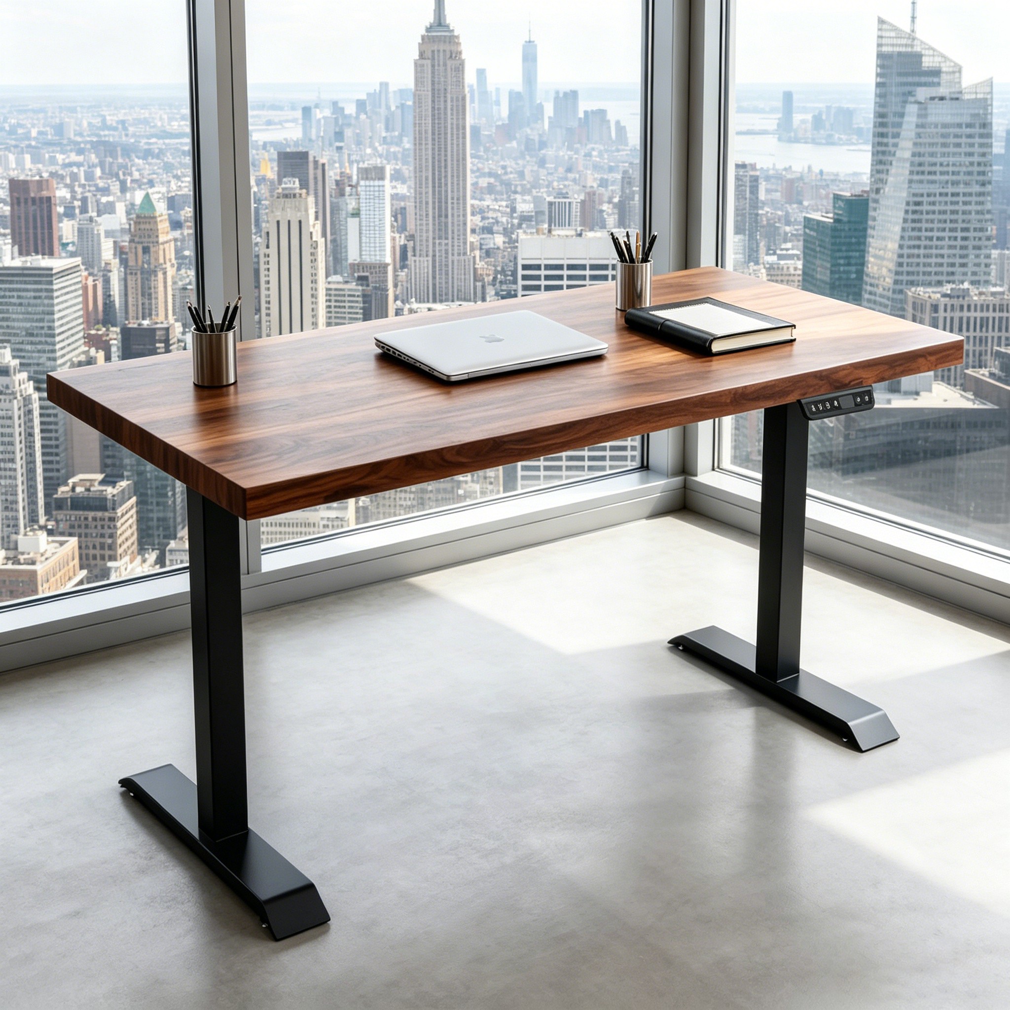 ZY-02 Dual Motor Height Adjustable Desk 2-Stage Electric Table with Anti-Collision for Workspaces