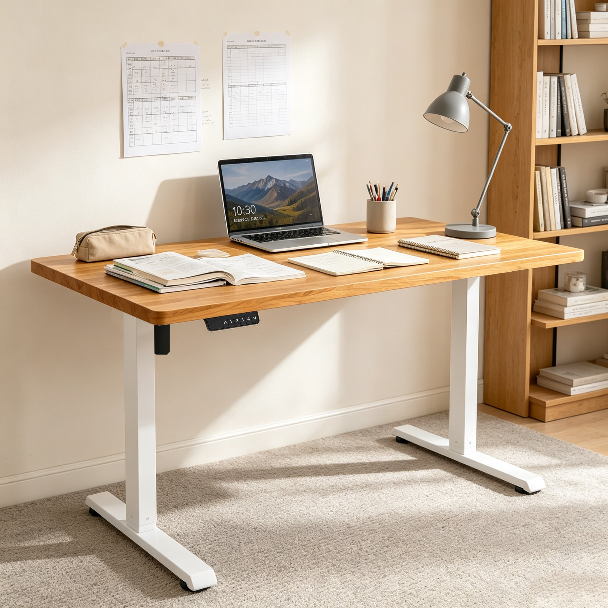 FY-02 Commercial Height Adjustable Desk Legs – Clean Two-Leg Frame for Multi-Site Office Rollouts