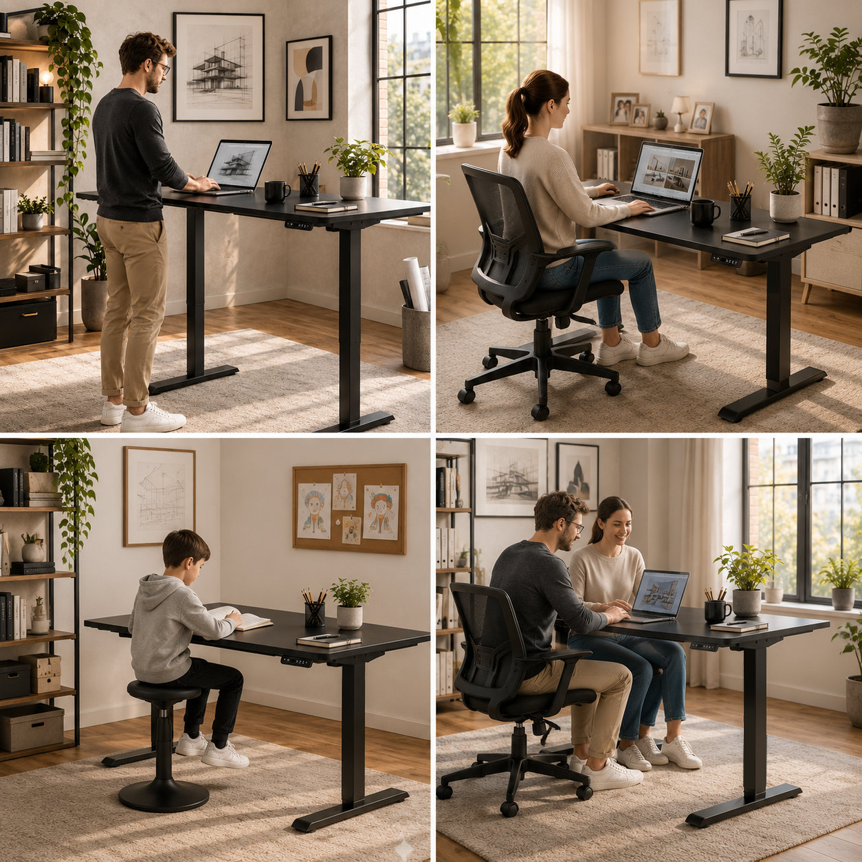 FY-02 Electric Lift Table Frame – Simple Single-Motor Design for Co-Working and Shared Workspaces