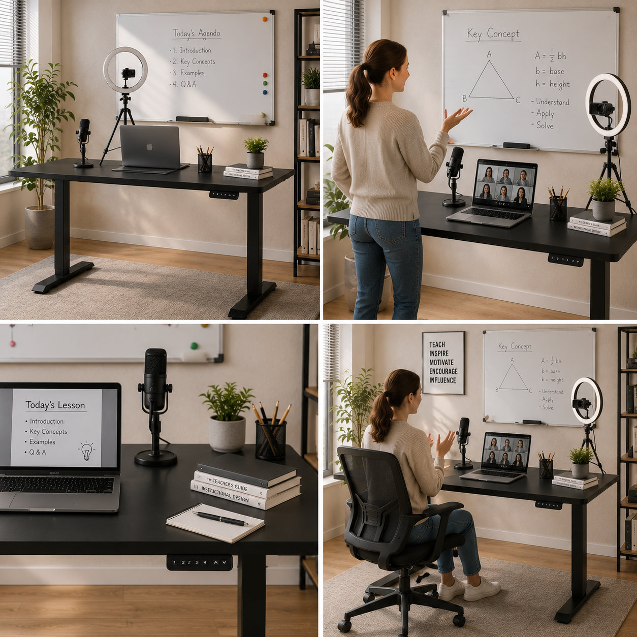 FY-02 Single Motor Height Adjustable Desk Frame – Dual-Beam Stability for Corporate Office Workstations