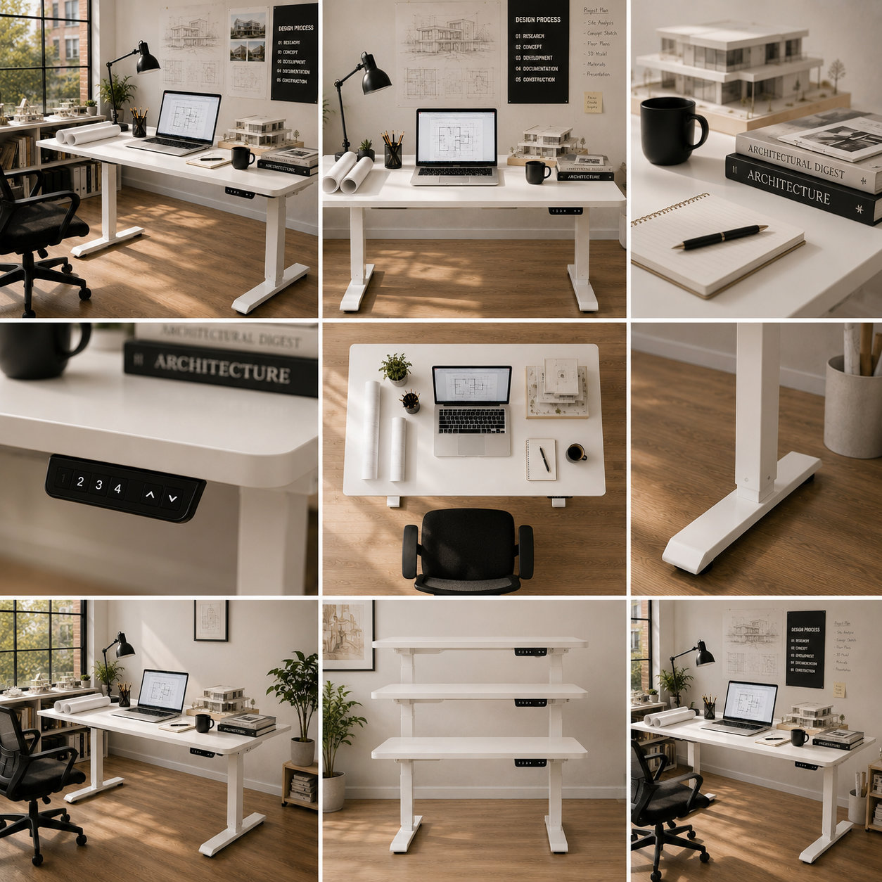 FY-02 Simple Electric Standing Desk Frame with Dual Beams – Cost-Efficient Single-Motor Base for Office Projects
