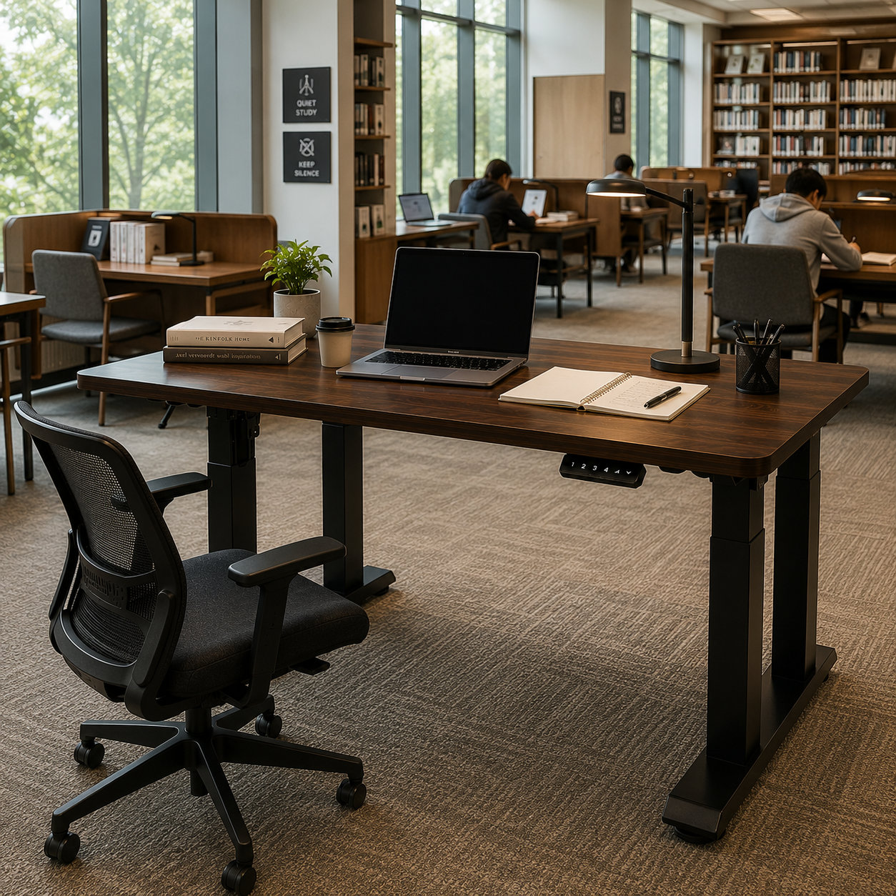FY-03 Four Leg Dual Electric Height Adjustable Office Desk with 2-Stage Columns for Modern Workplaces