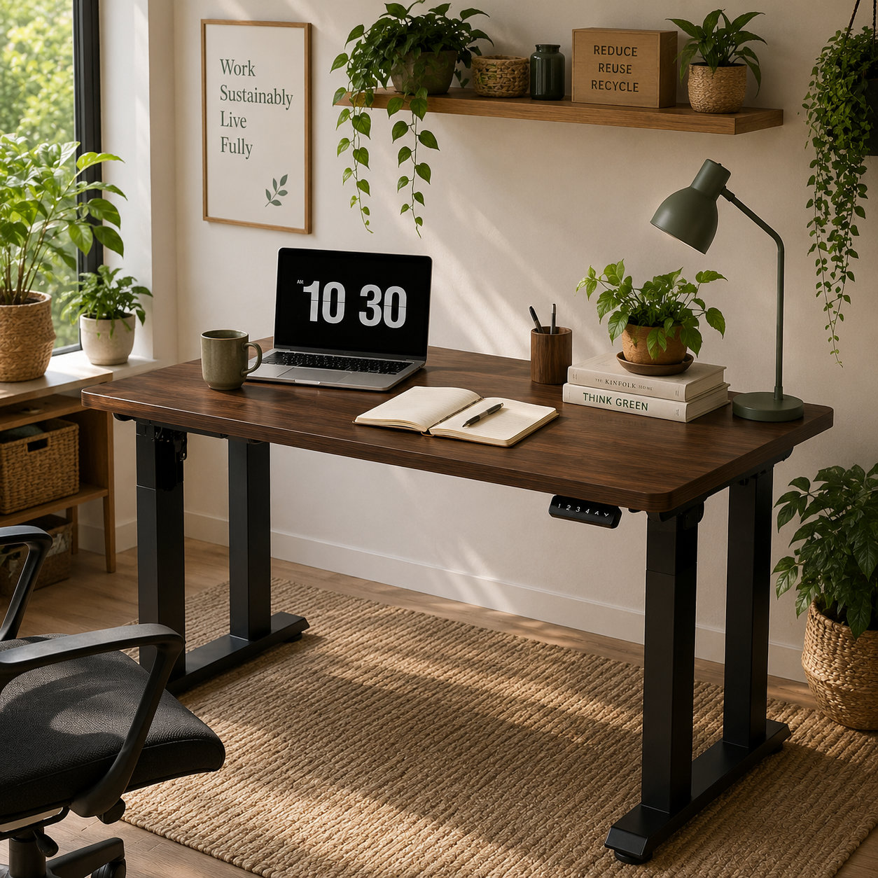 FY-03 Commercial Dual Motor Standing Table with Four Support Legs for Enterprise Workspace Solutions