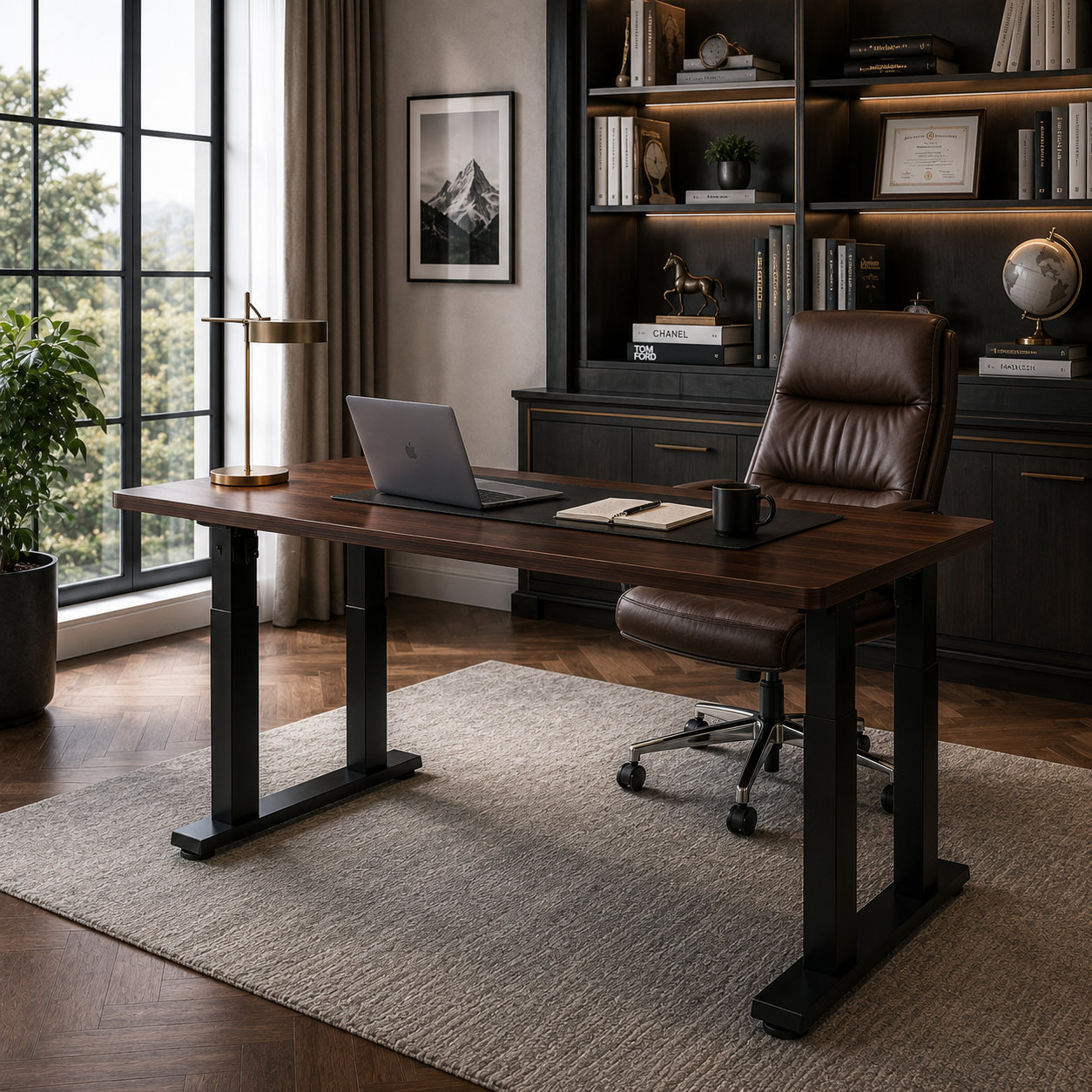 FY-03 Industrial Grade Four Leg Adjustable Standing Desk with Dual Motor Lift for Laboratory Offices