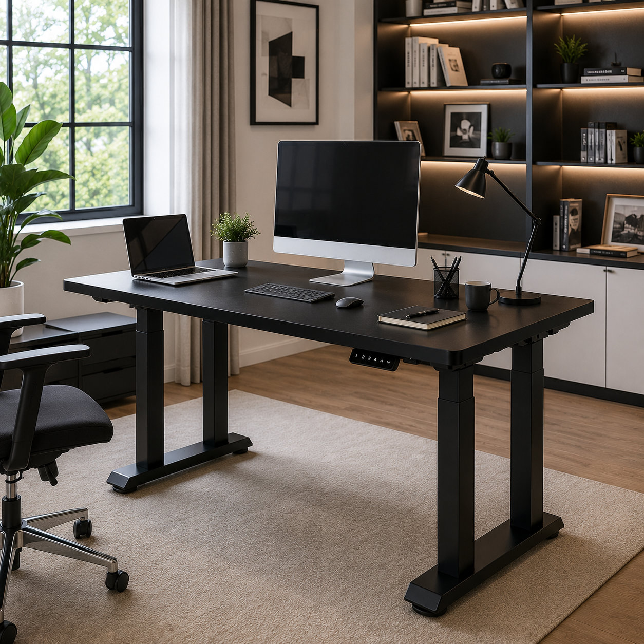 FY-03 Heavy Duty 4-Column Dual Motor Height Adjustable Desk for Corporate Office Projects