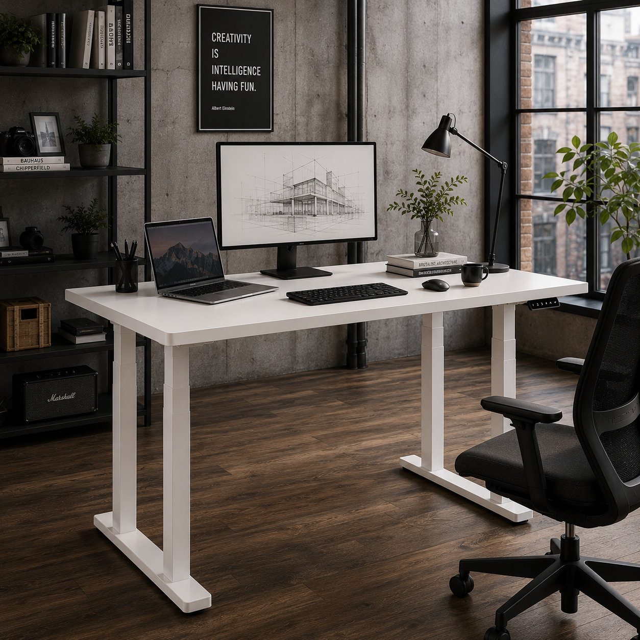 FY-03 Commercial Four Leg Electric Lift Desk with Dual Motors for Conference Rooms