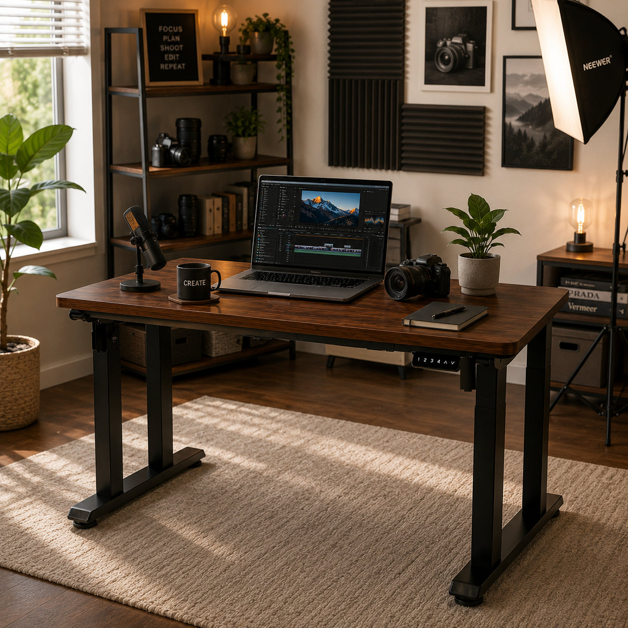 ZY-03 4-Leg Twin-Motor Electric Height-Adjustable Desk Base – Wide Desktop Compatibility for Architectural Project Offices