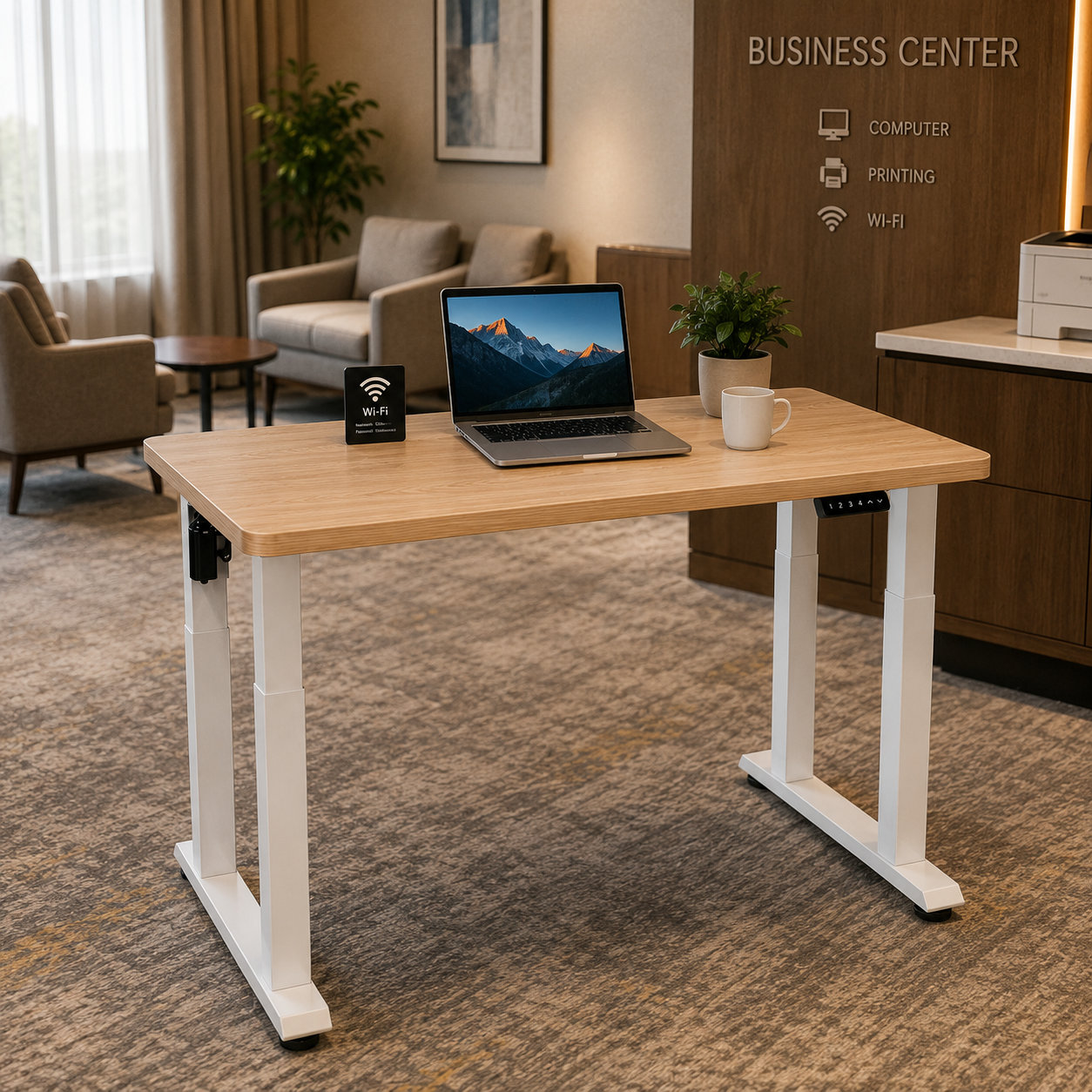 ZY-03 Four-Pillar Dual-Motor Adjustable Office Desk Base – Modular Supply for Commercial Furniture Wholesalers