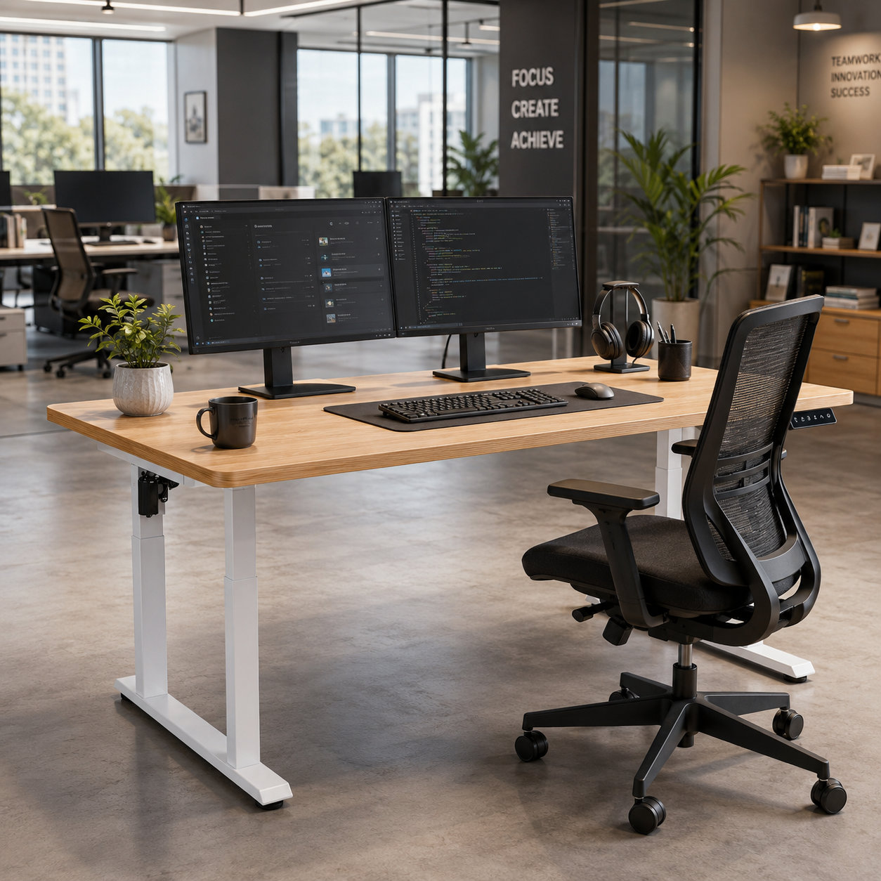 ZY-03 Quad-Column Electric Sit-Stand Frame – Twin-Motor Lift for Dealer Display and Sample Rooms