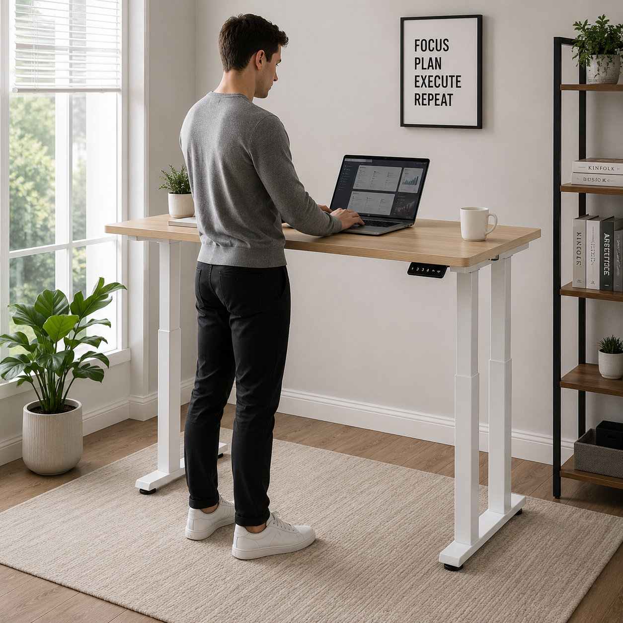 ZY-03 Electric Quad-Column Dual-Motor Workstation Base – Adjustable Width for Education and Training Rooms