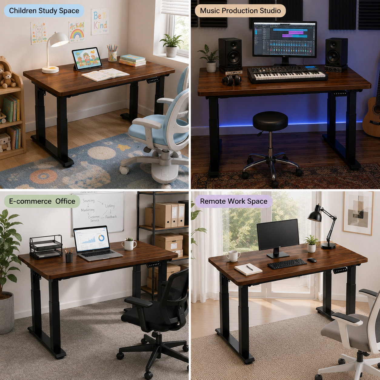 ZY-03 4-Leg Dual-Drive Electric Standing Desk Frame – Consistent B2B Platform for Technology Service Departments