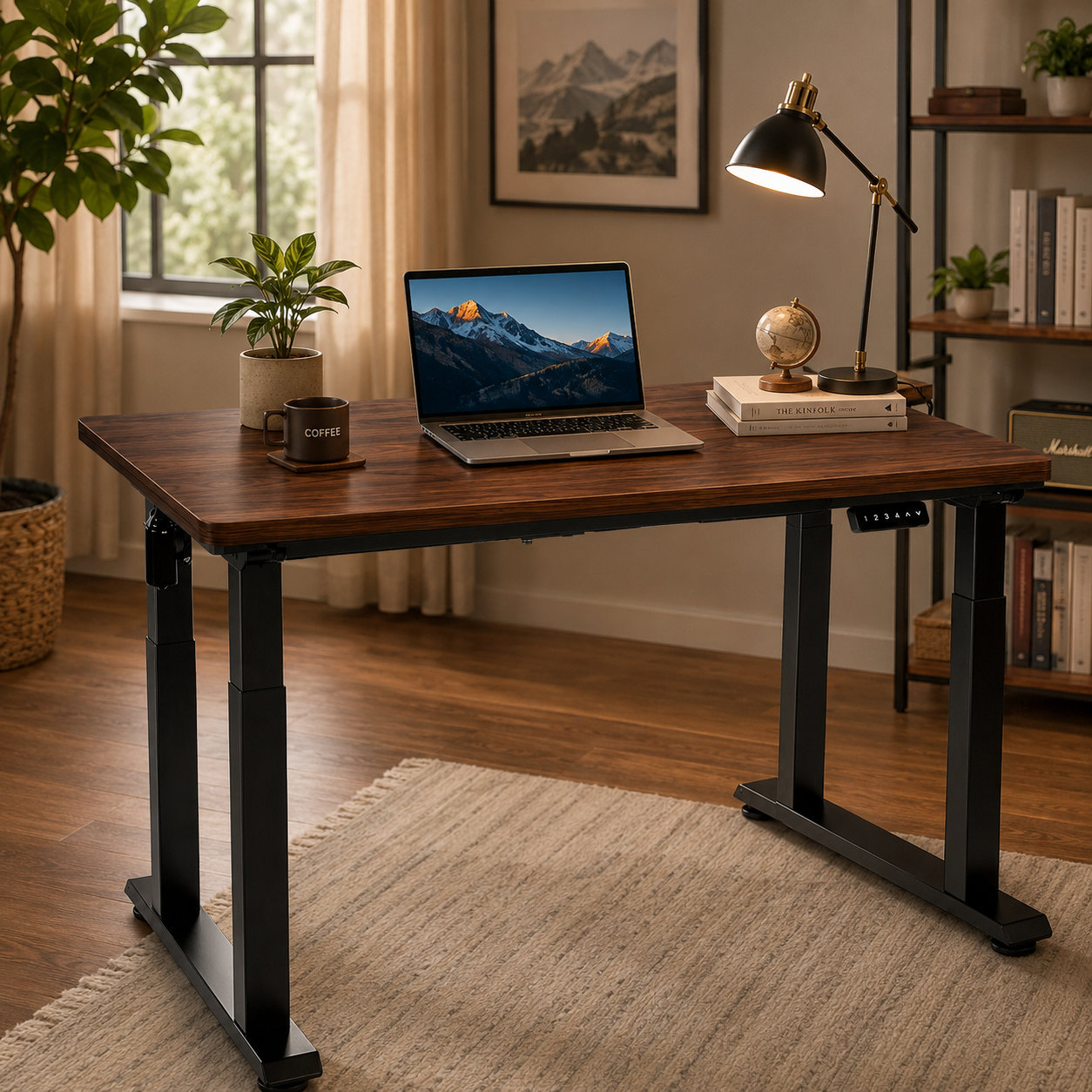 ZY-03 Four-Leg Dual-Motor Sit-Stand Workbench Base – Adaptable Frame for Media Production Studios