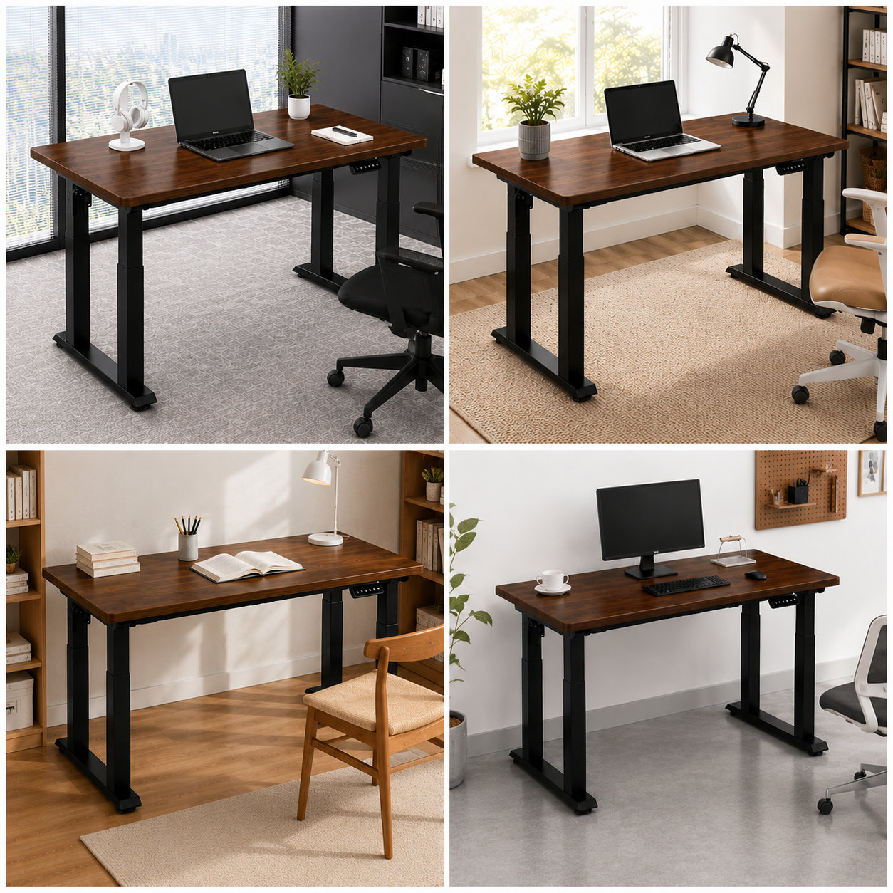 ZY-03 4-Column Twin-Drive Two-Stage Electric Desk Frame – Streamlined Bulk Supply for Logistics Control Rooms