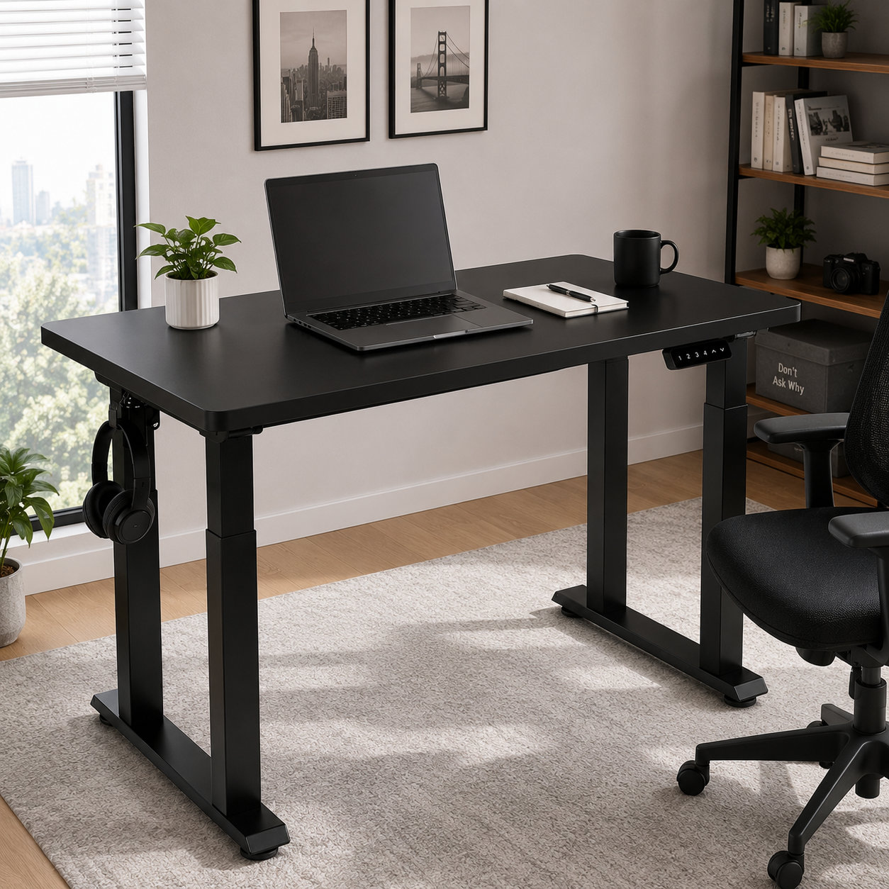 ZY-03 Four-Pillar Dual-Drive Two-Section Standing Workstation Frame – Stable Layout for Healthcare Administration Departments