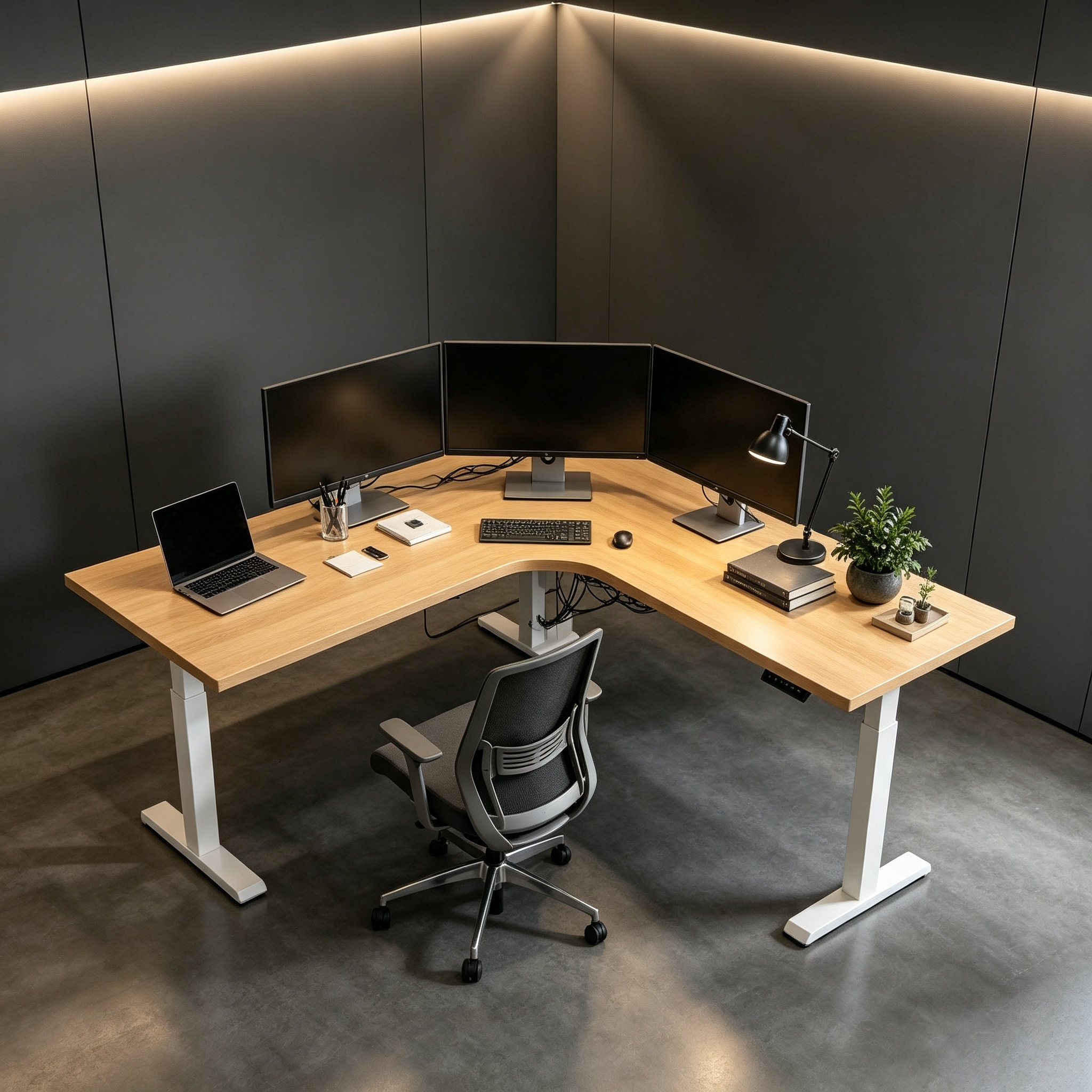 L-Shaped Single Motor Electric Standing Desk with Wide Frame Adjustment for Distributor Desktop Programs