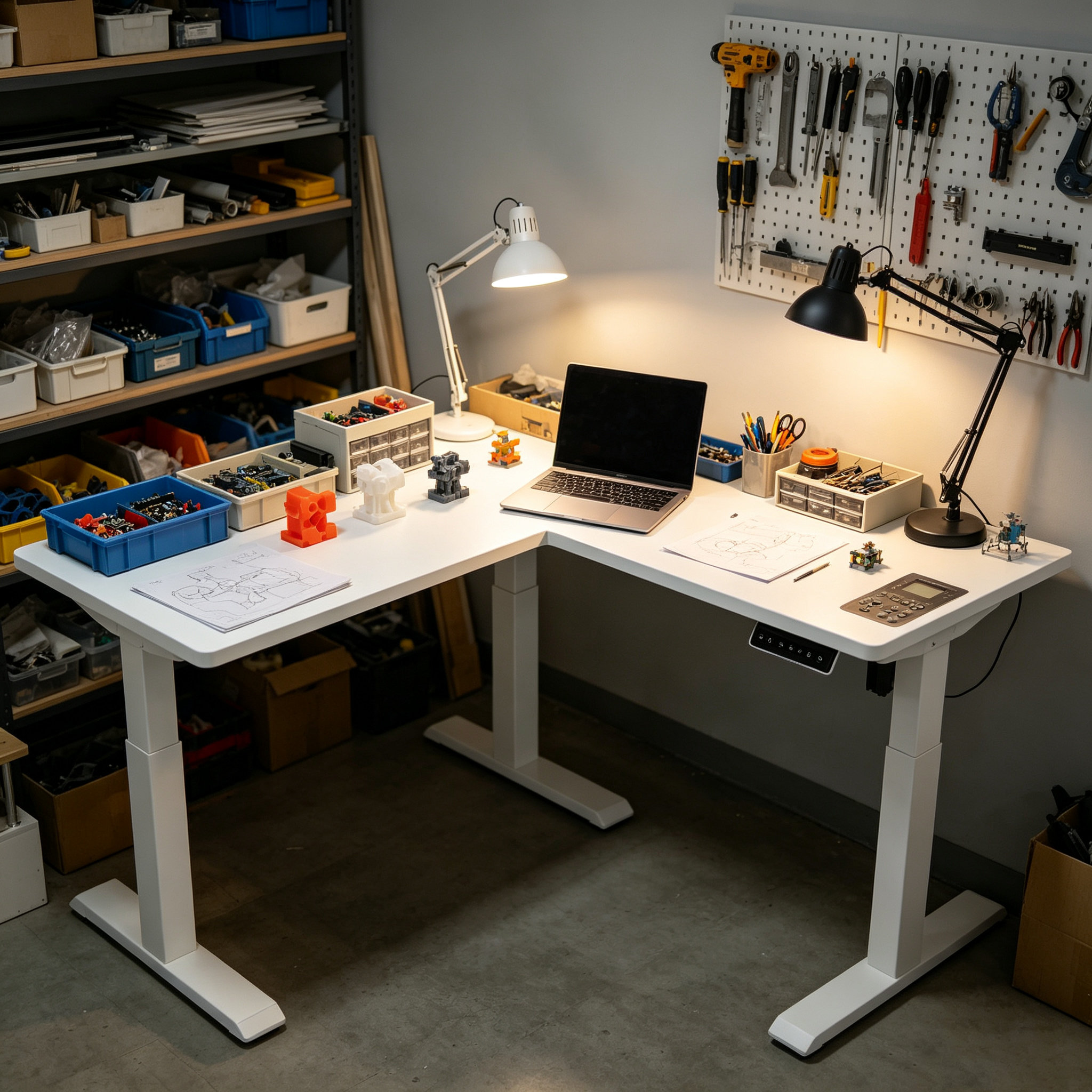 L Shaped One-Motor Two-Stage Ergonomic Desk Frame with OEM Memory Control Options for Private-Label Retail Programs