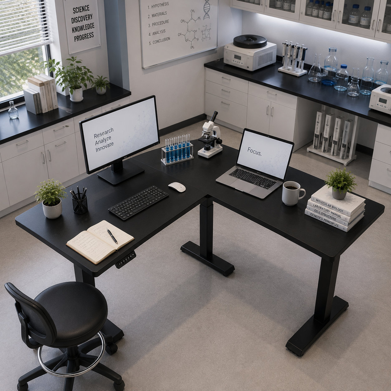 L-shaped Electric Executive Desk Frame with Customizable Finish for Office Furniture Distributors