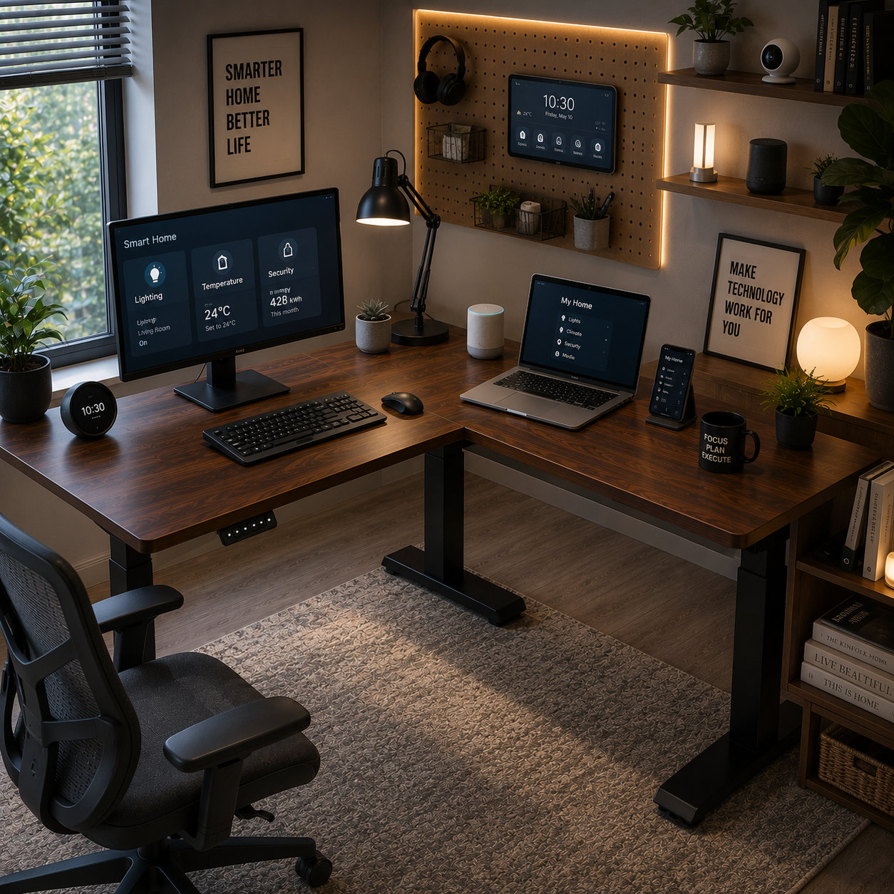 L-shaped Ergonomic Corner Desk Base with Modular Desktop Options for Education Administration Offices