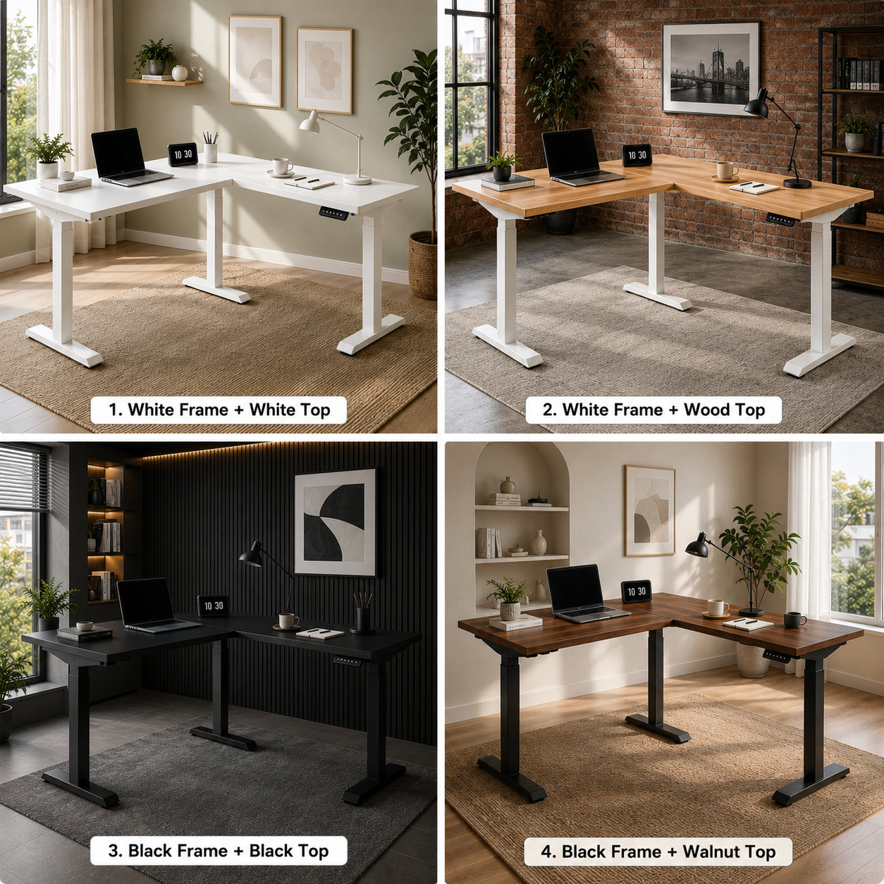 L-Shaped Electric Standing Desk with Commercial Grade Motorized Lifting and Premium Corner Productivity Workspace