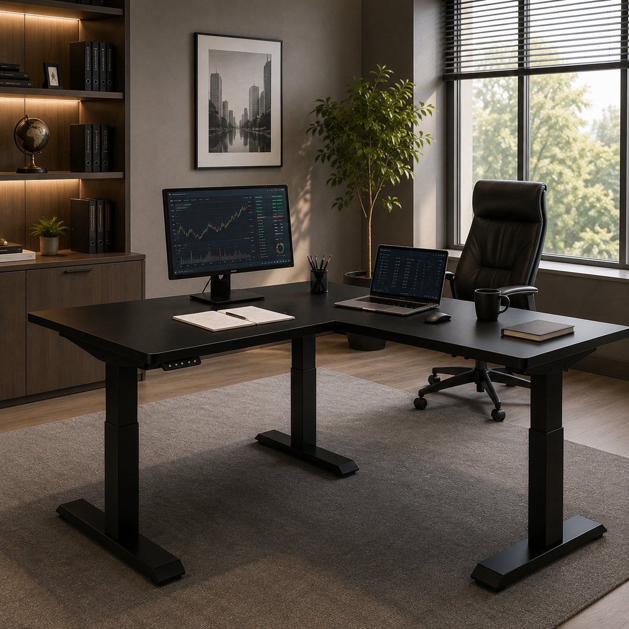 L Shaped Single Motor Corner Table Frame with 1090-1480 mm Main Span for Regional Wholesale Collections