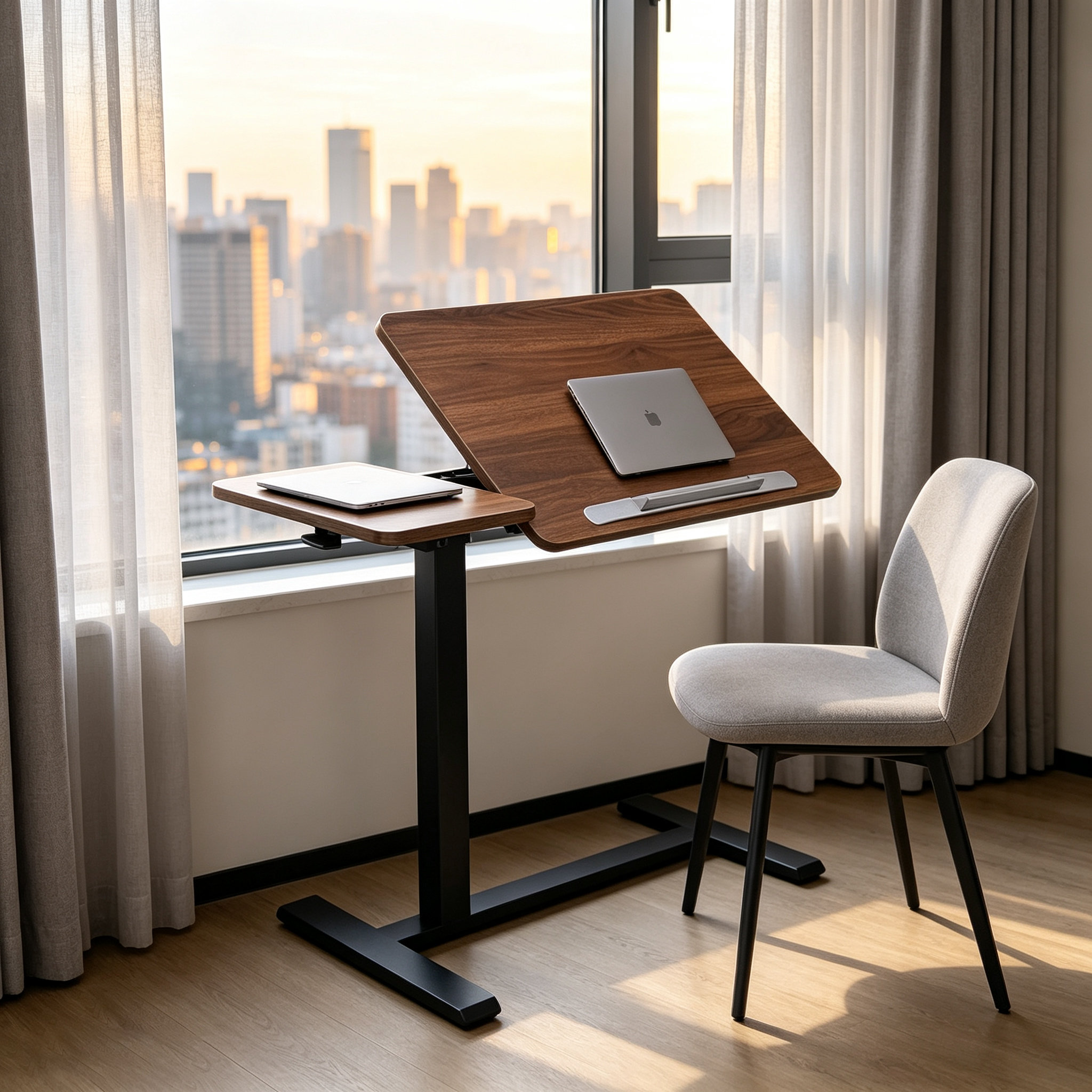 DY-03 Motor-Free Standing Laptop Desk, 470–1080 mm Flexible Lift for Home Offices and Remote Work