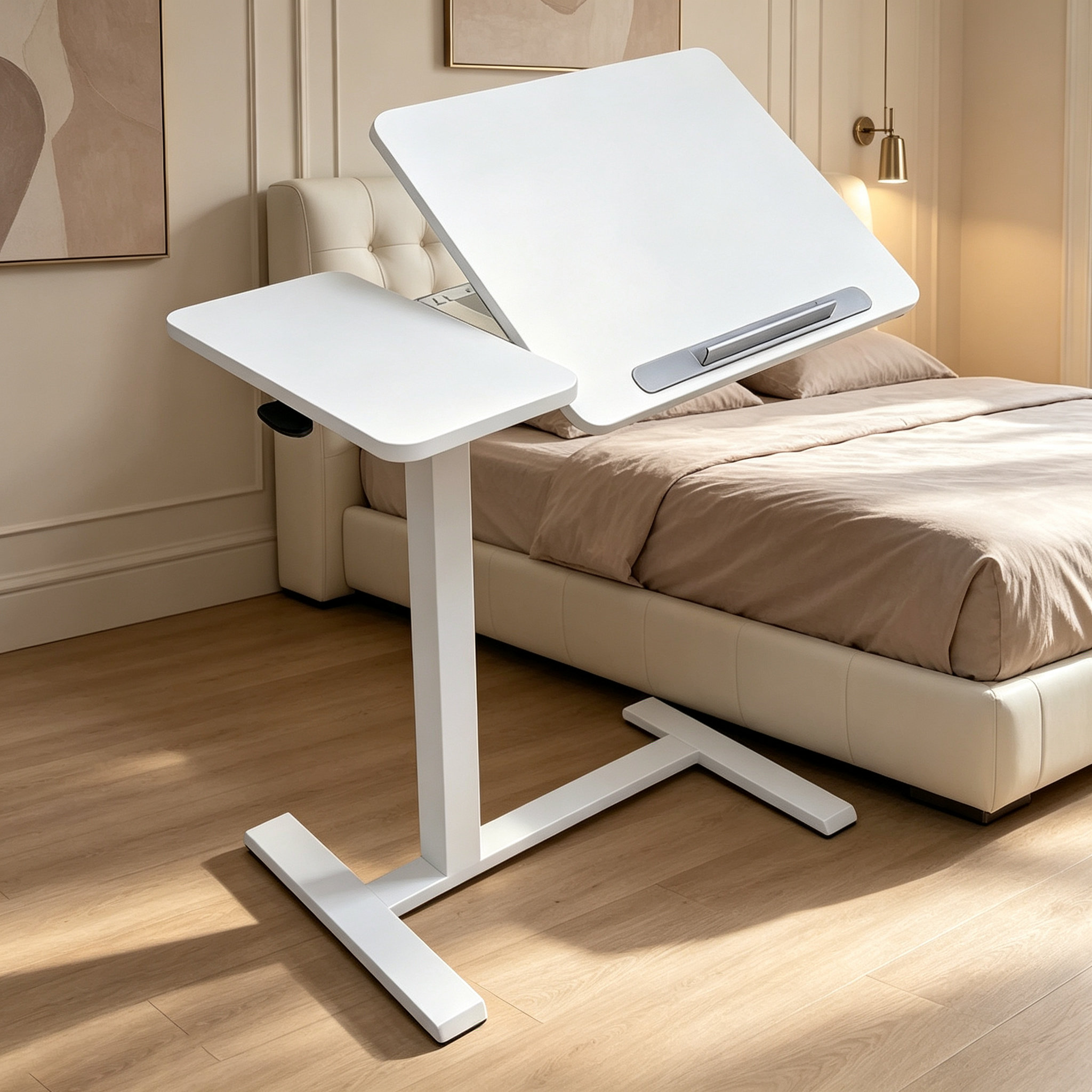 DY-03 Gas-Spring Bedside Workstation, Broad 470–1080 mm Lift and Compact Footprint for Long-Term Care