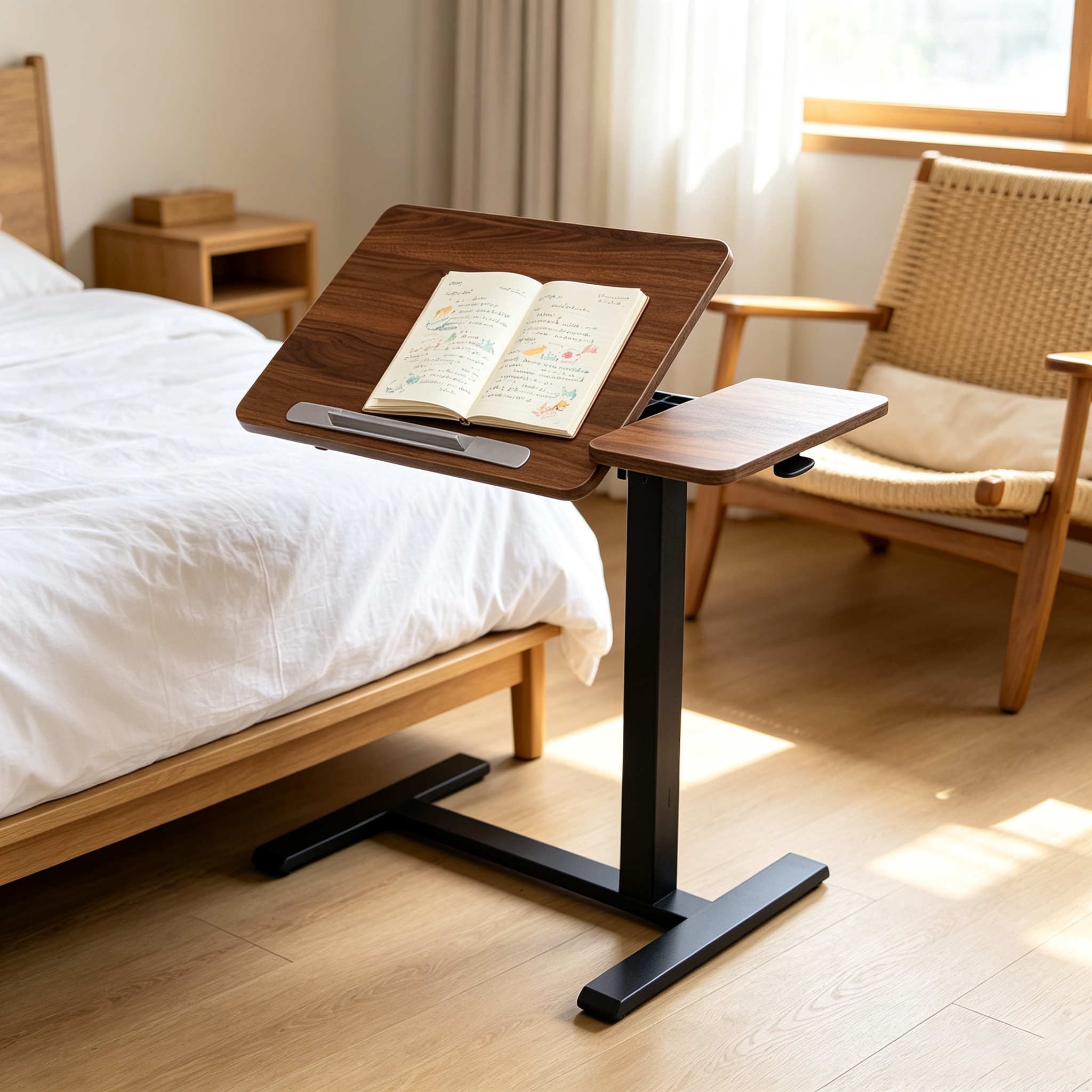DY-03 Manual Pneumatic Laptop Stand, Space-Saving Split Top for Apartment Furnishing Programs