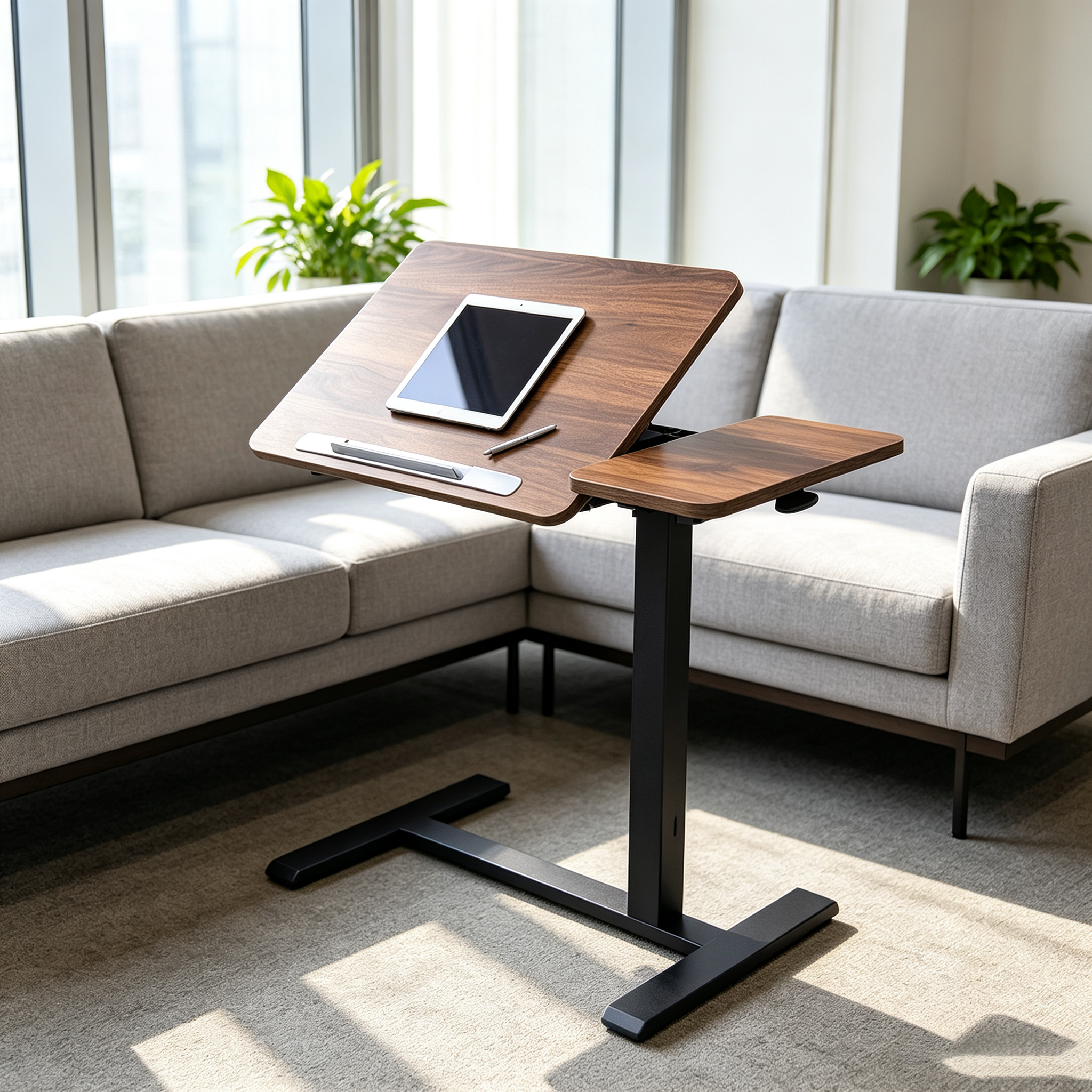 DY-03 Pneumatic Presentation Workstation, Quick Height Transition for Corporate Roadshow Events
