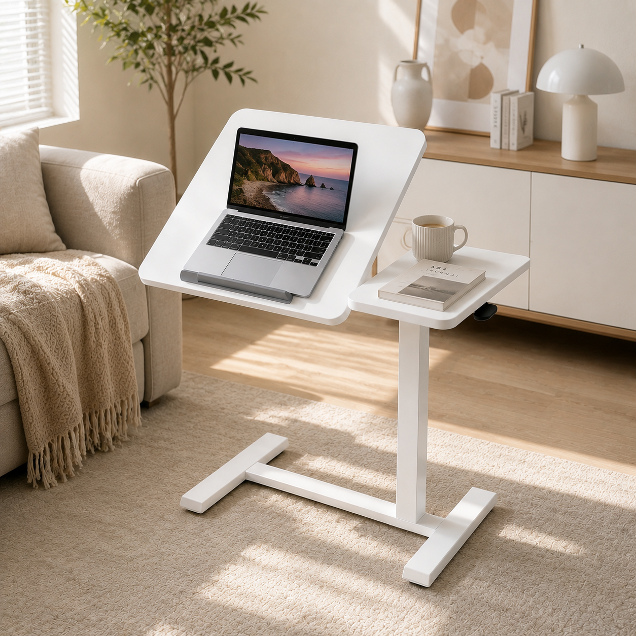 DY-03 Gas-Assisted Computer Stand, Independent Mouse Platform for IT Help Desk Stations