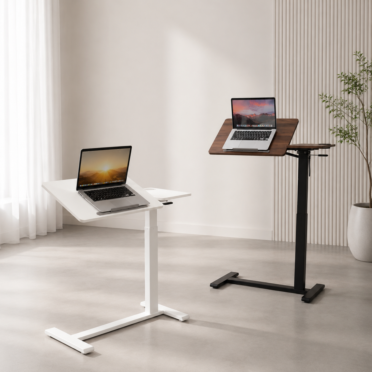 DY-03 Pneumatic Sit-Stand Workstation, Split-Level Desktop Organization for Home Office Retail Programs