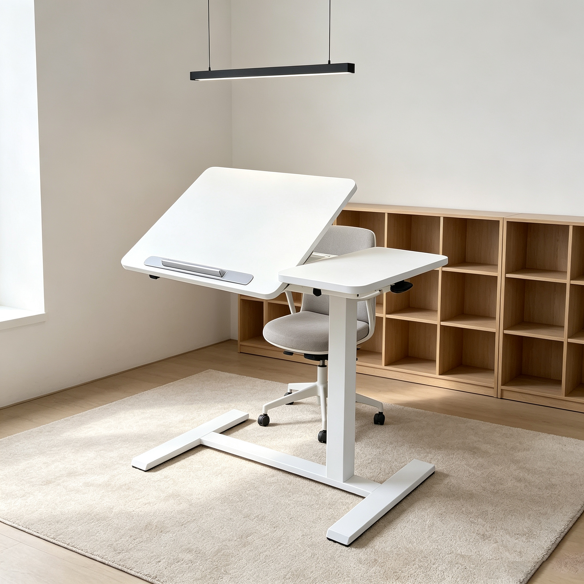 DY-03 Pneumatic Height Adjustable Laptop Desk, Gas-Spring Lift Convenience for Corporate Training Rooms