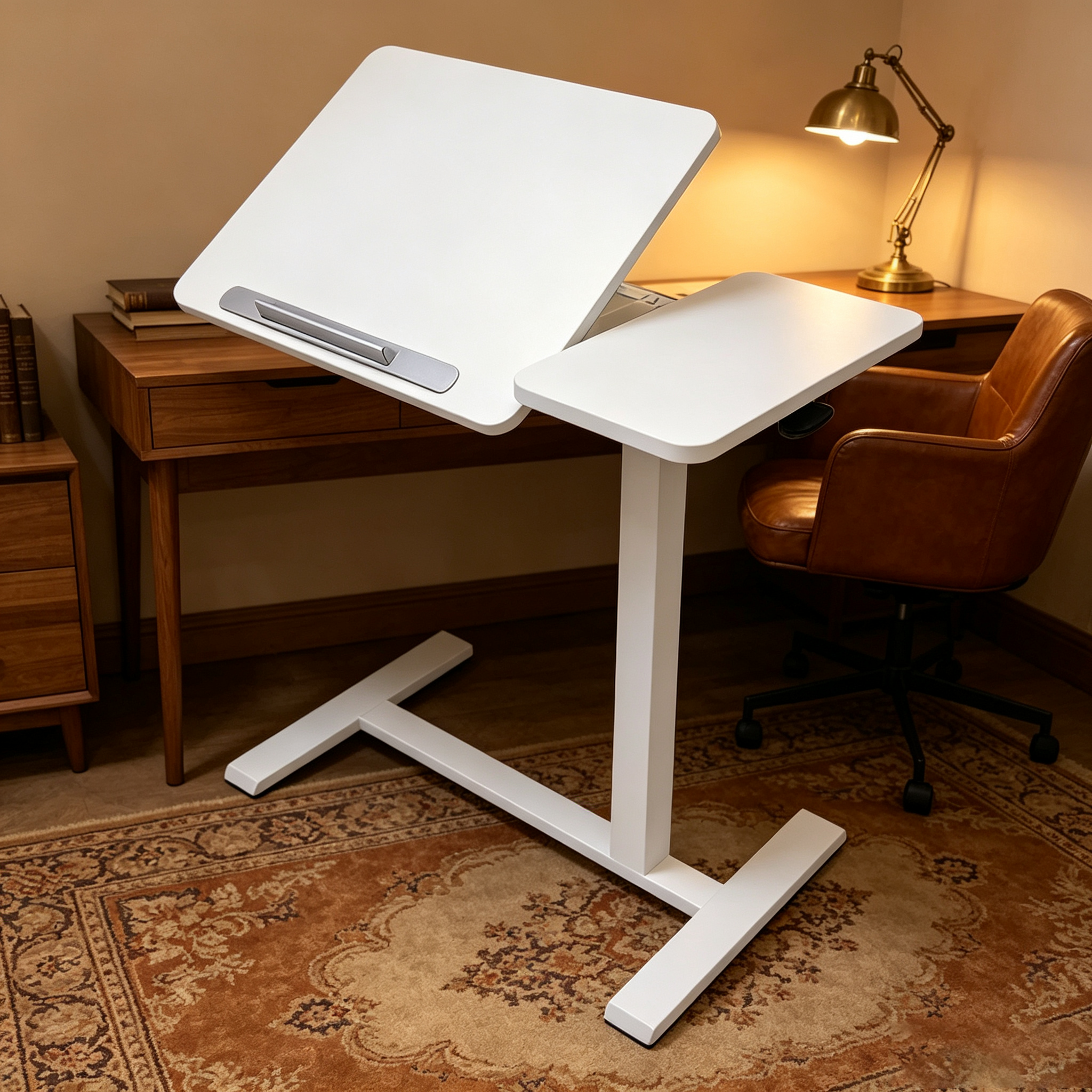 DY-03 Manual Lift Presentation Table, Stable Open-Frame Access for Showroom Demonstration Areas
