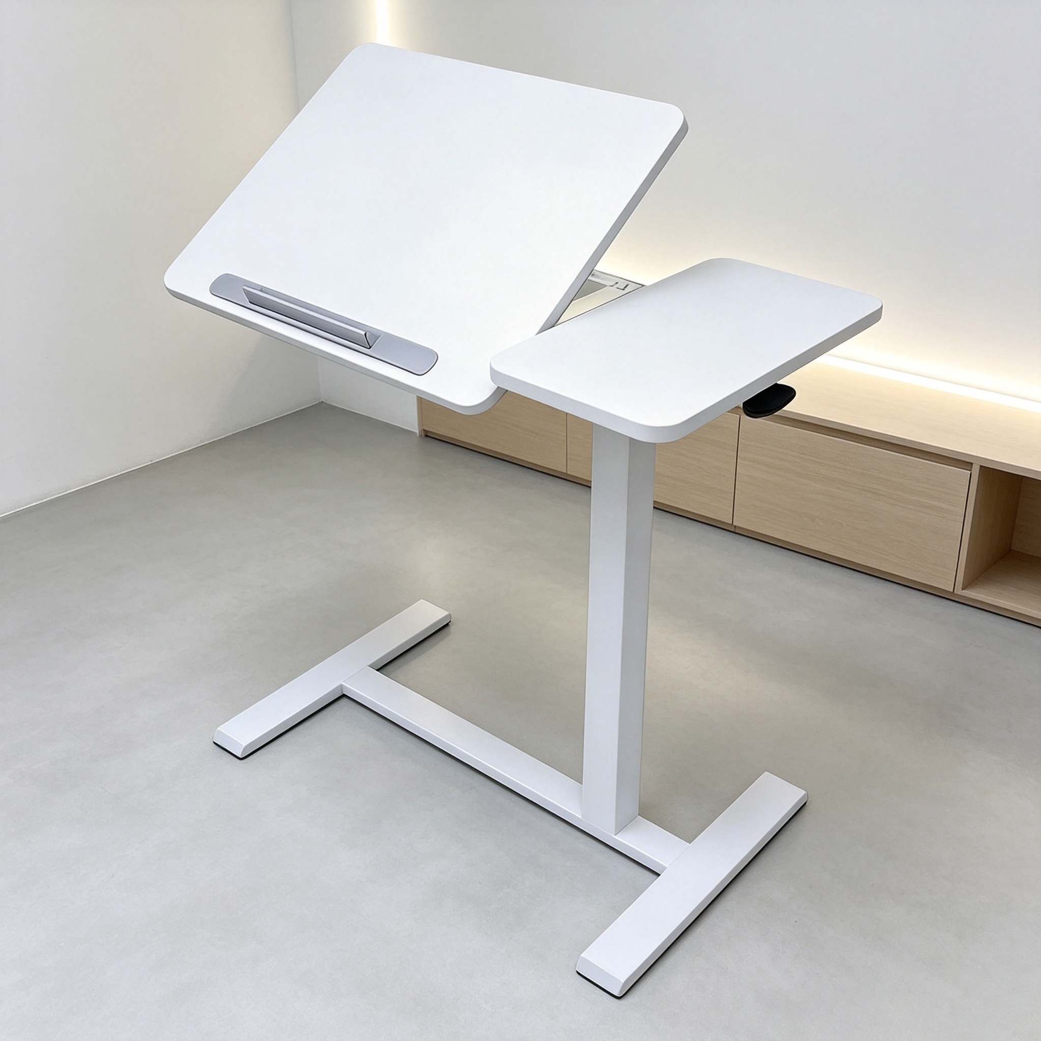 DY-03 Gas-Spring Adjustable Reading Table, Compact Ergonomic Support for University Study Zones