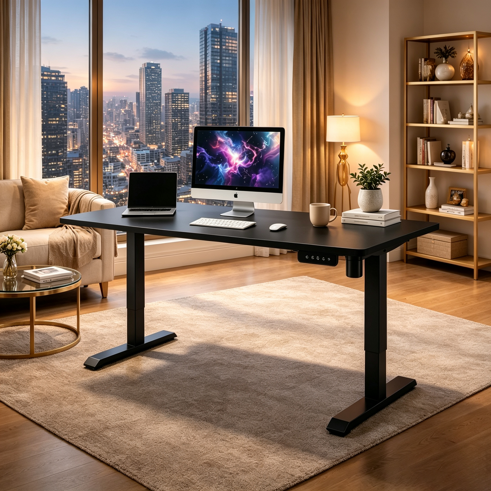 DK-02 Compact Electric Sit-to-Stand Desk Chassis with Stable Steel Feet for Education Furniture Contracts
