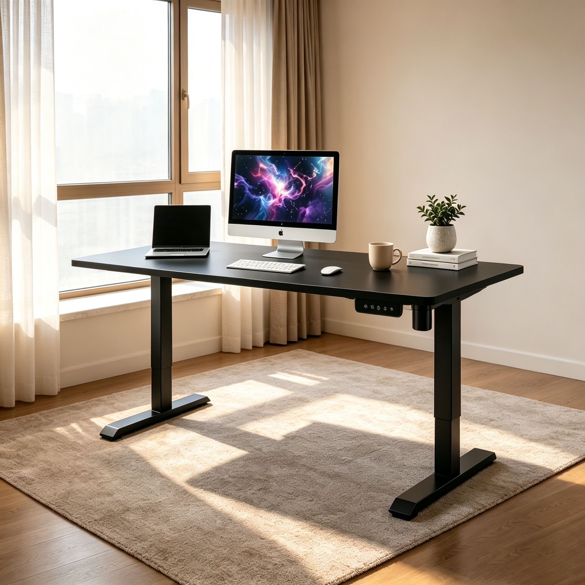 DK-02 One-Engine Height Adjustable Table Legs with Simple Controls for Home Office Retail Bundles