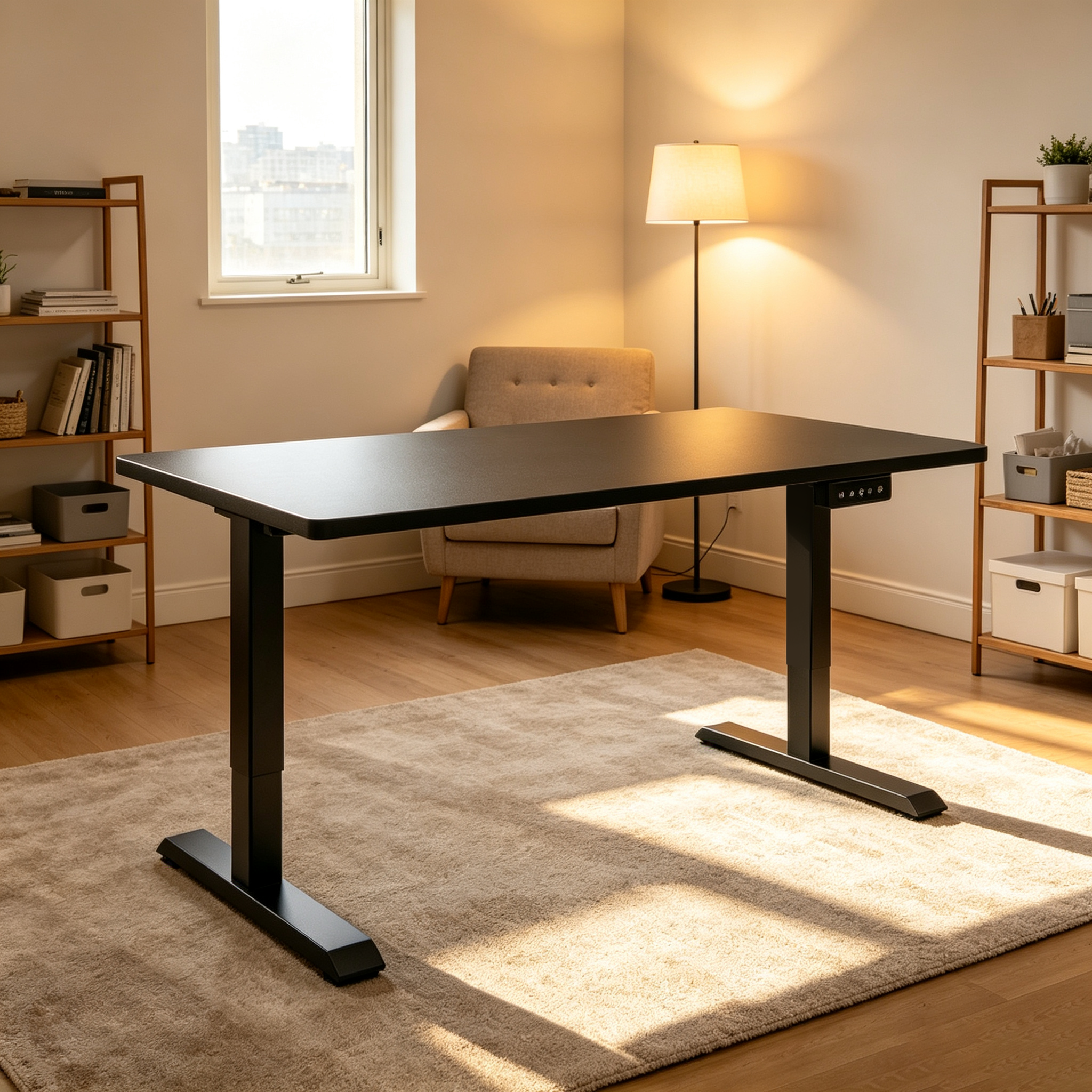 DK-02 Single Motor Electric Standing Table Frame with Multi-Size Compatibility for Office Workstation Collections