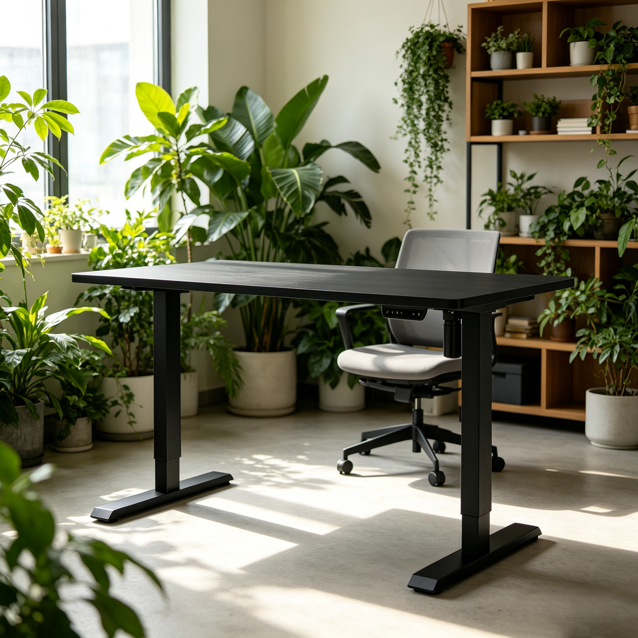 DK-02 Single-Motor Lift Desk Legs with Cost-Efficient Ergonomics for Call Centers and Shared Offices