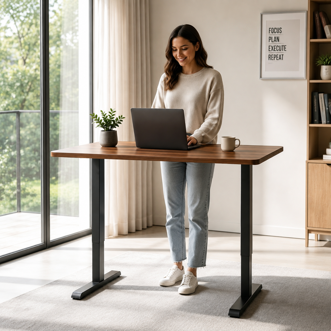 DK-02 Single-Actuator Standing Workstation Frame with Flexible OEM Configuration for National Distributor Programs